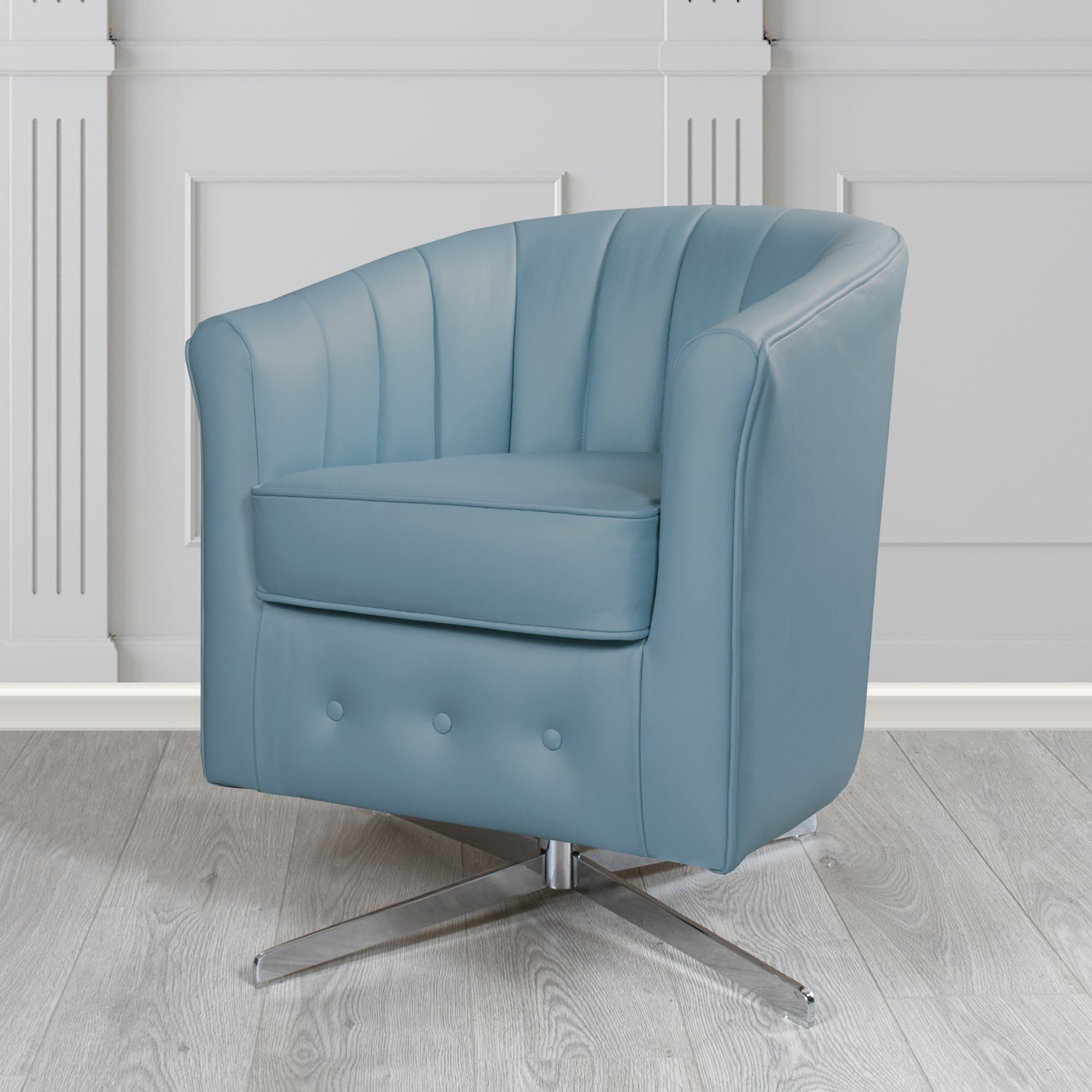 Doha Swivel Tub Chair in Shelly Crib 5 Genuine Leather