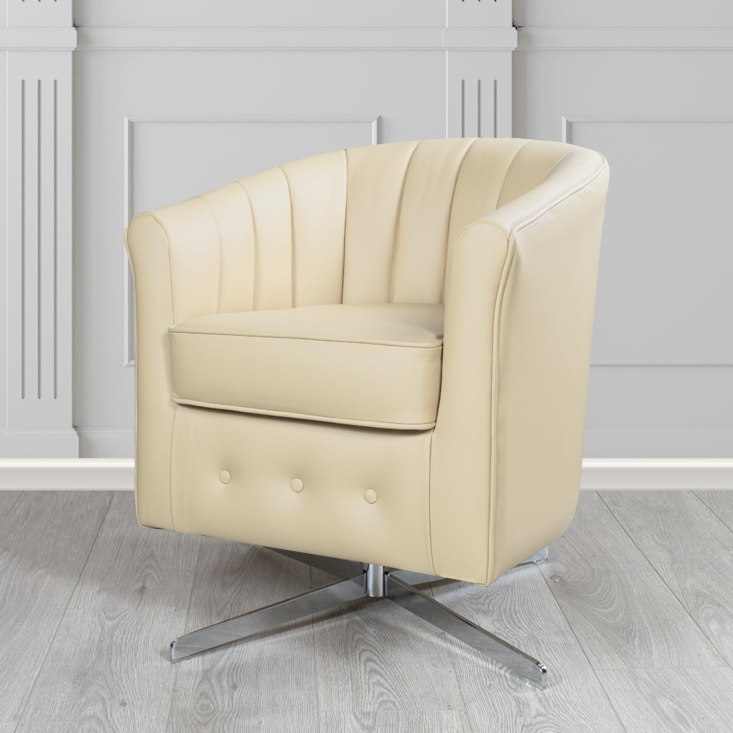 Doha Swivel Tub Chair in Shelly Crib 5 Genuine Leather