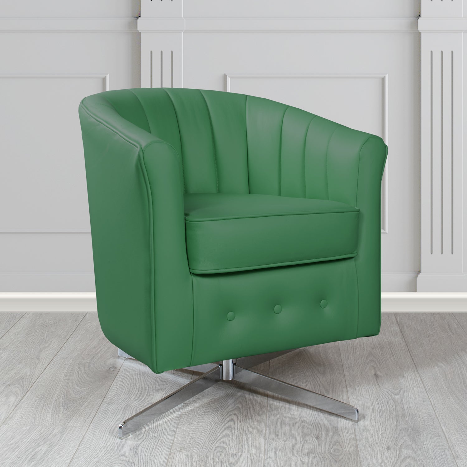 Doha Swivel Tub Chair in Shelly Crib 5 Genuine Leather