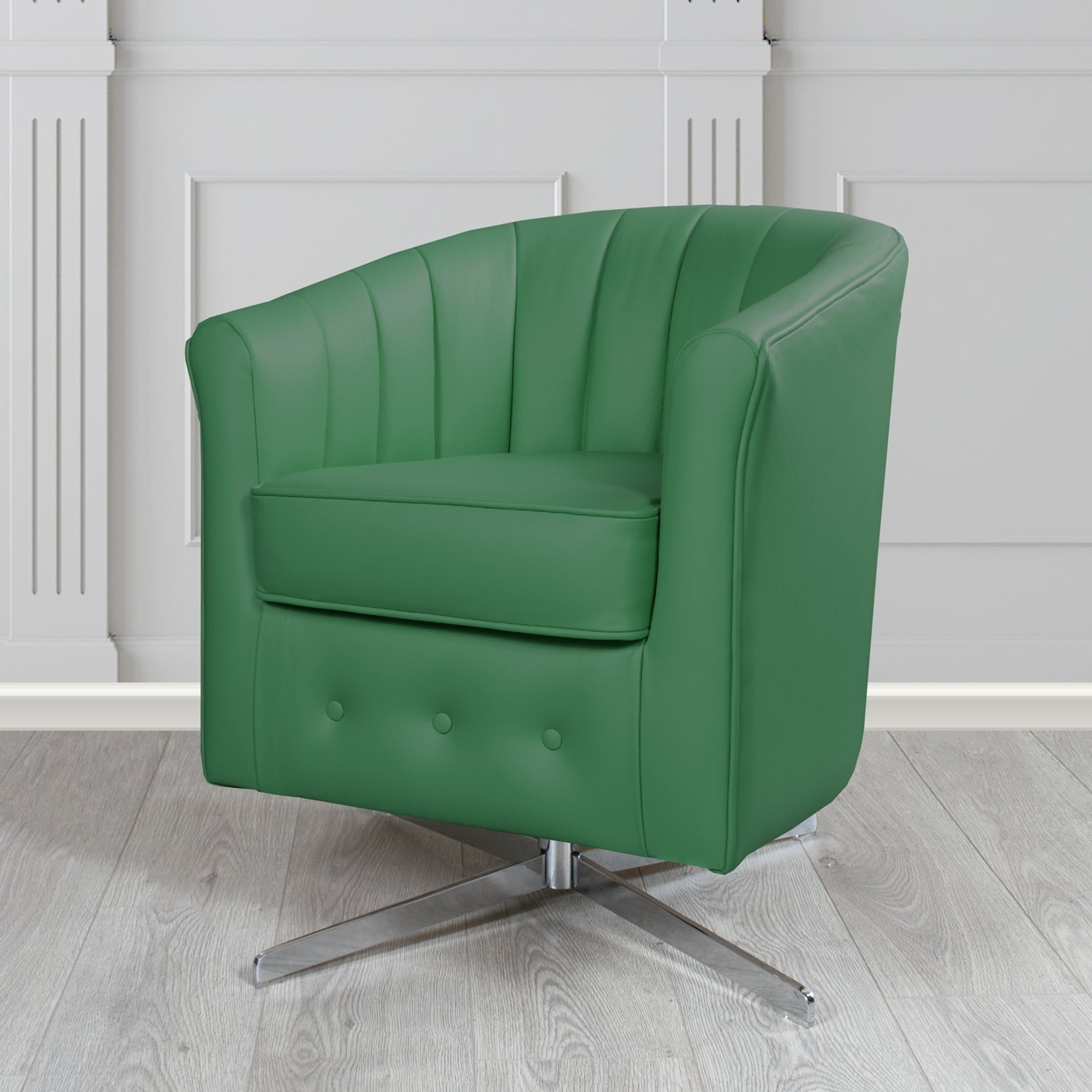 Doha Swivel Tub Chair in Shelly Crib 5 Genuine Leather