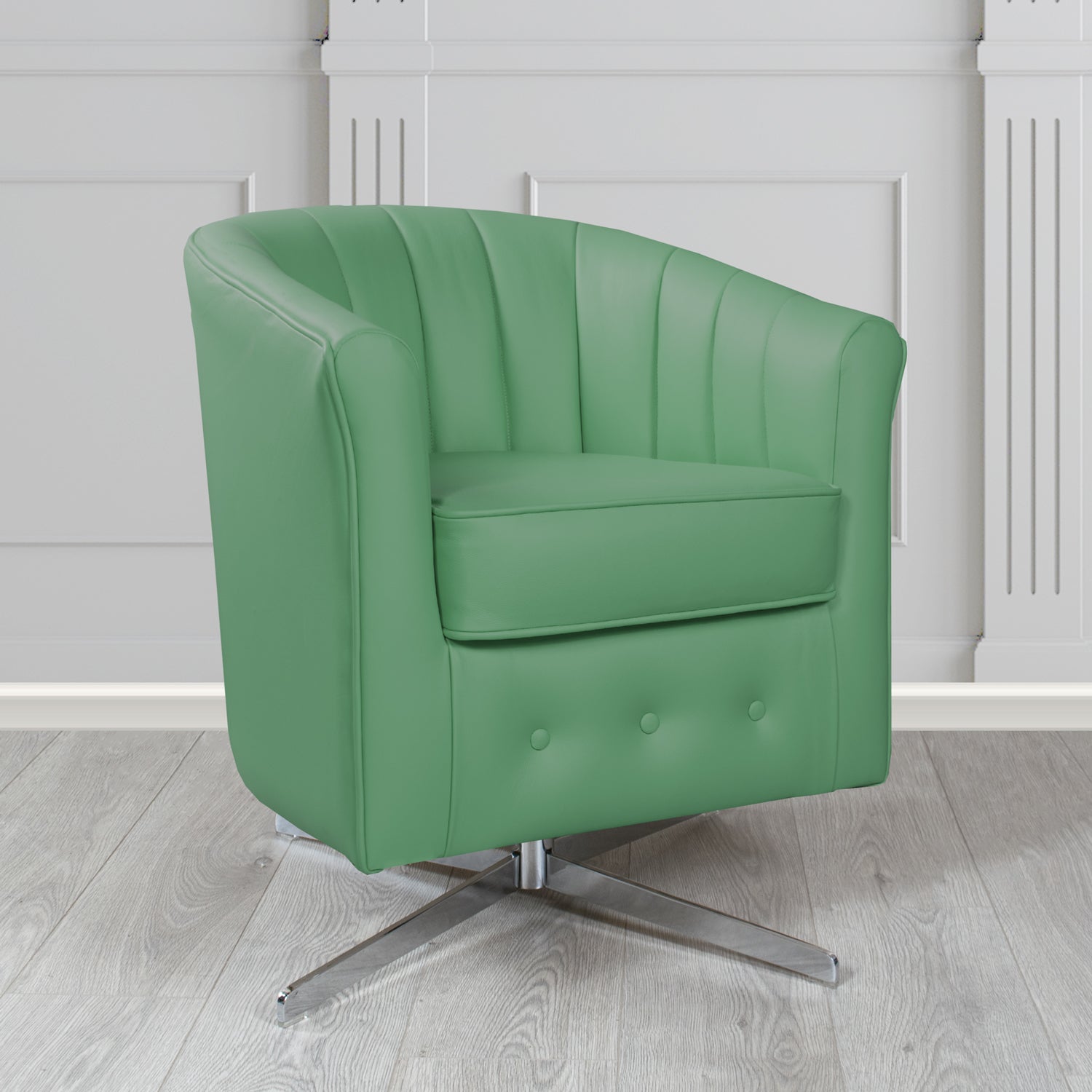 Doha Swivel Tub Chair in Shelly Crib 5 Genuine Leather