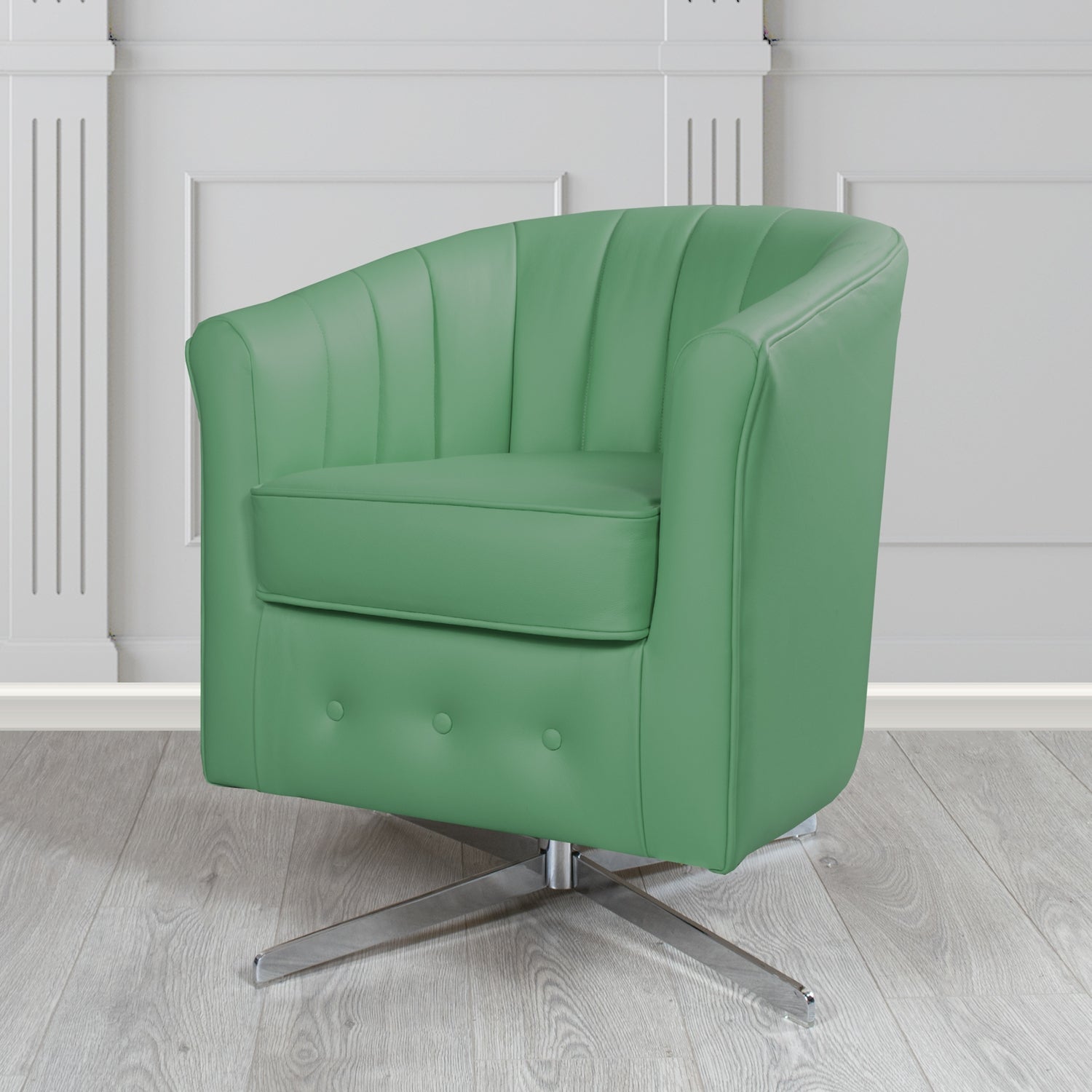 Doha Swivel Tub Chair in Shelly Crib 5 Genuine Leather