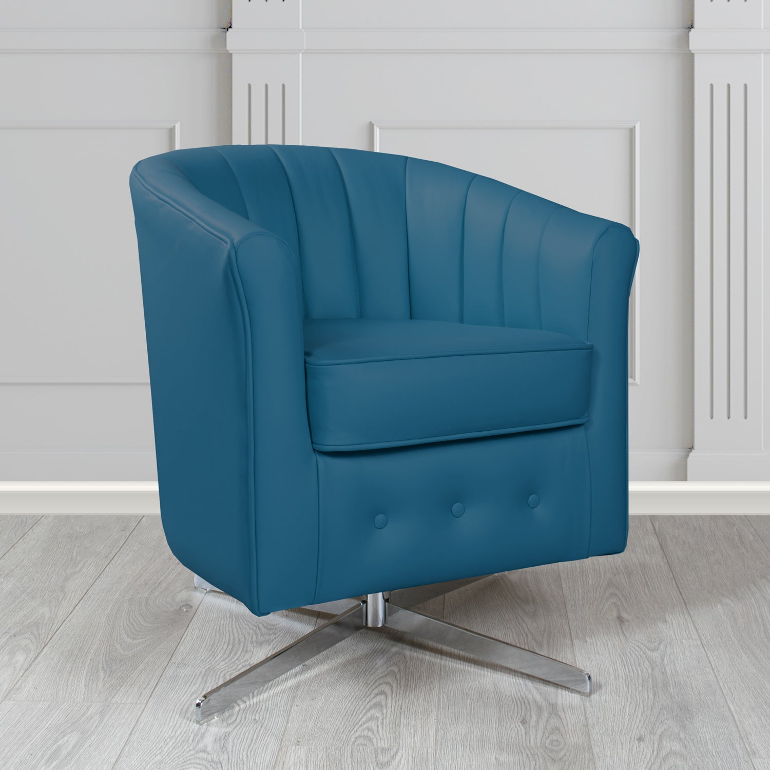 Doha Swivel Tub Chair in Shelly Crib 5 Genuine Leather