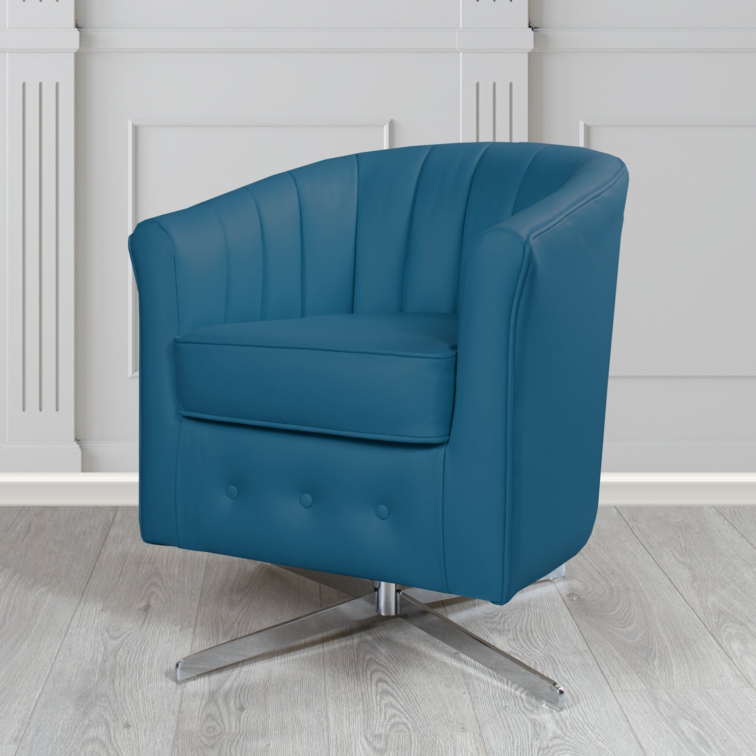 Doha Swivel Tub Chair in Shelly Crib 5 Genuine Leather
