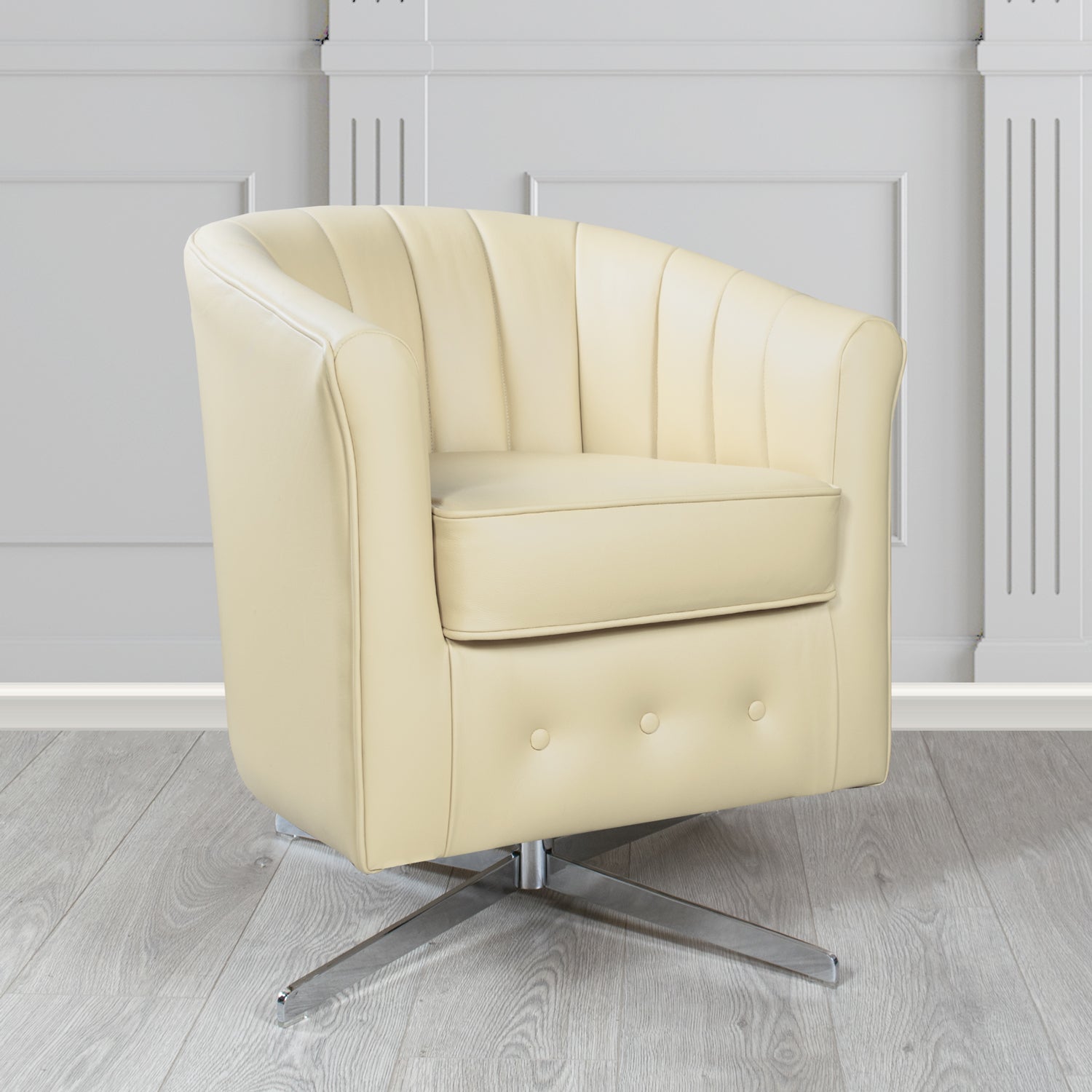 Doha Swivel Tub Chair in Shelly Crib 5 Genuine Leather