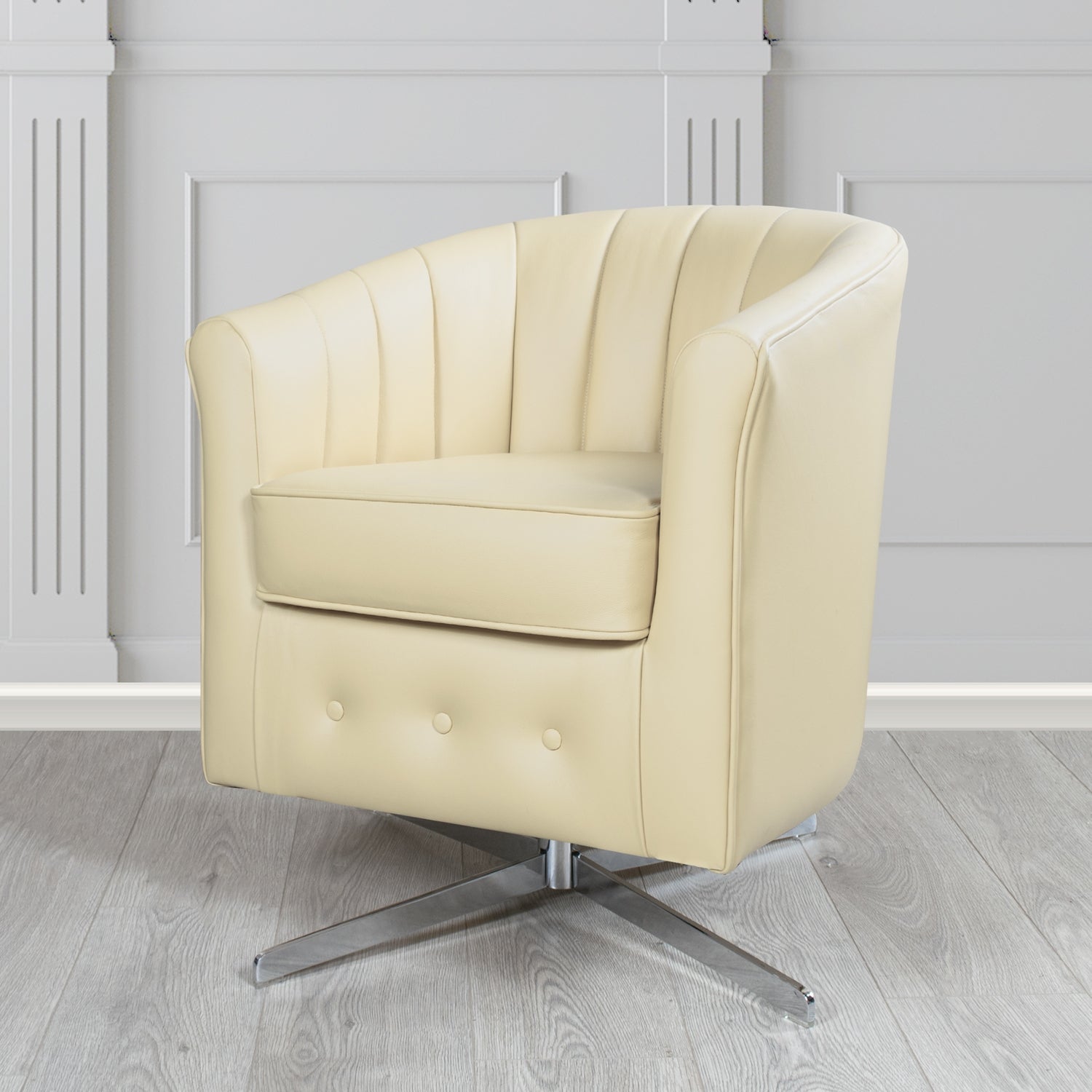 Doha Swivel Tub Chair in Shelly Crib 5 Genuine Leather