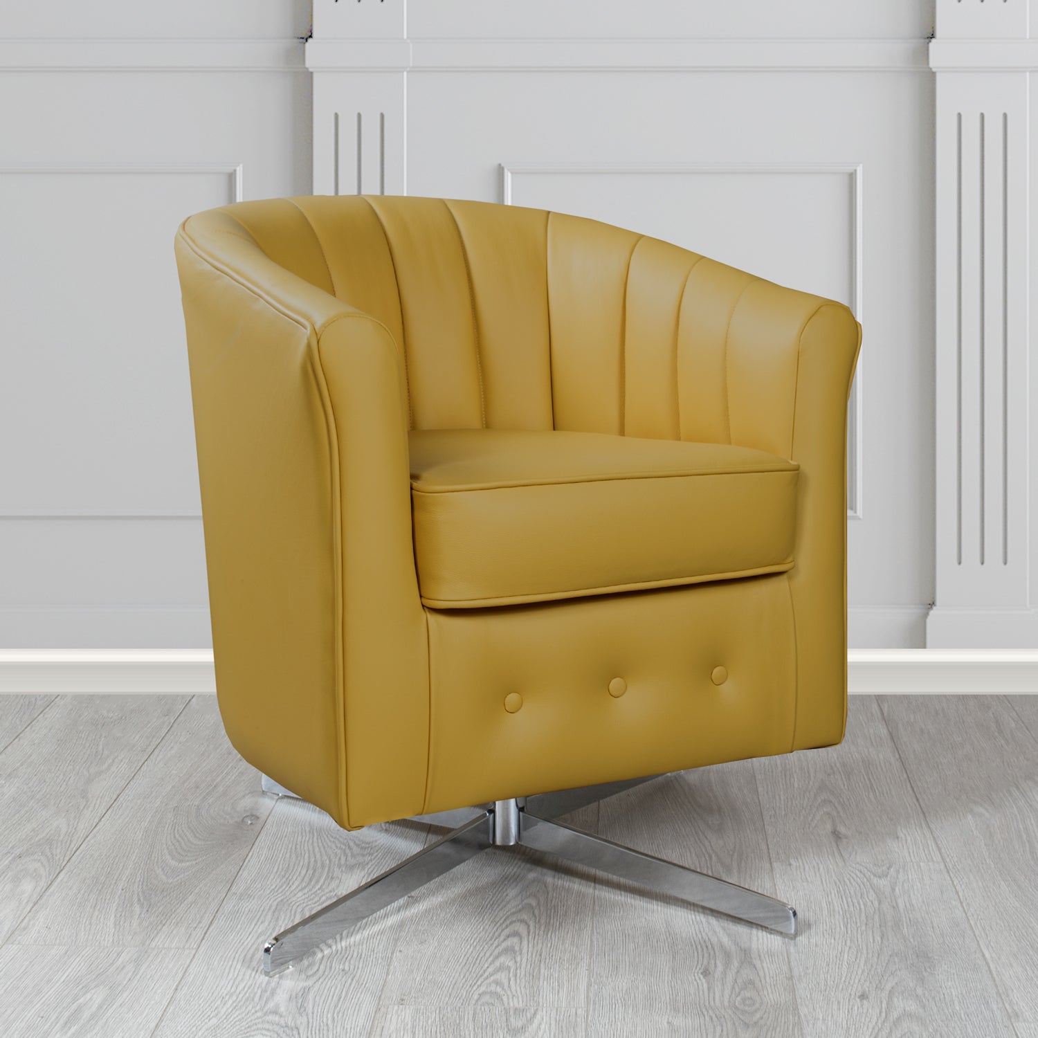 Doha Swivel Tub Chair in Shelly Crib 5 Genuine Leather