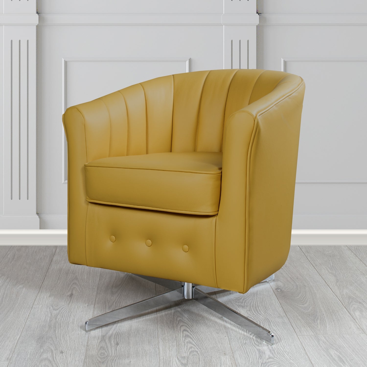 Doha Swivel Tub Chair in Shelly Crib 5 Genuine Leather