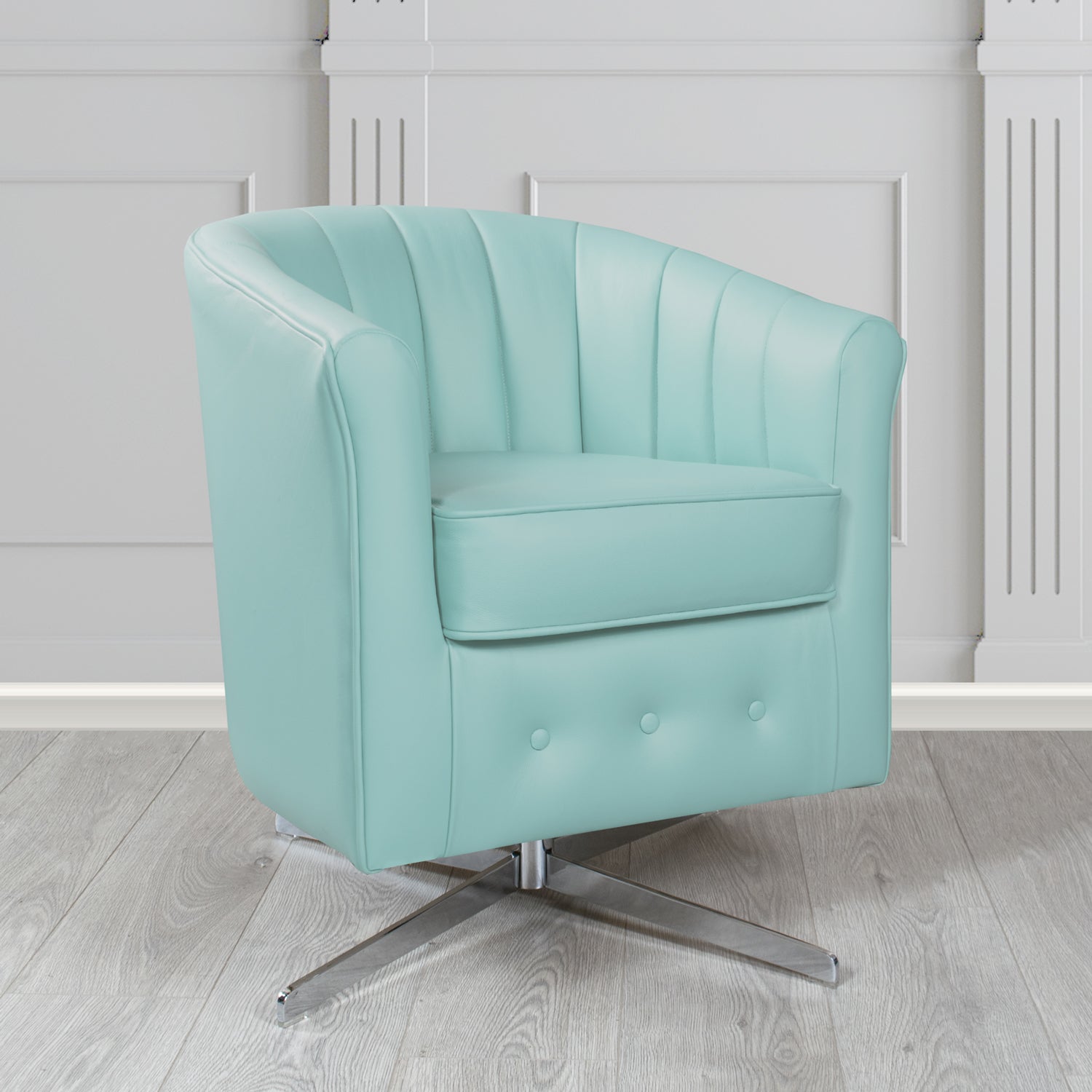 Doha Swivel Tub Chair in Shelly Crib 5 Genuine Leather