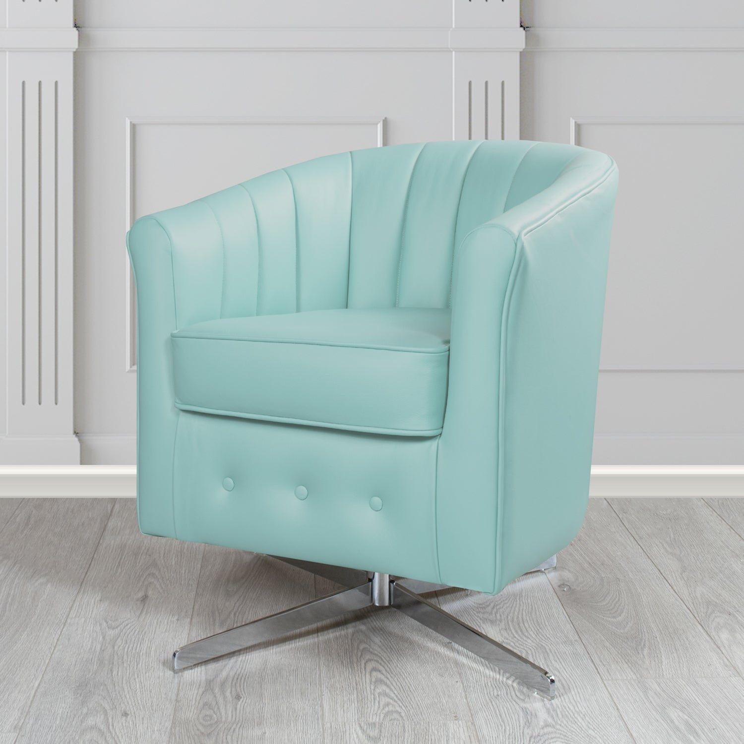 Doha Swivel Tub Chair in Shelly Crib 5 Genuine Leather