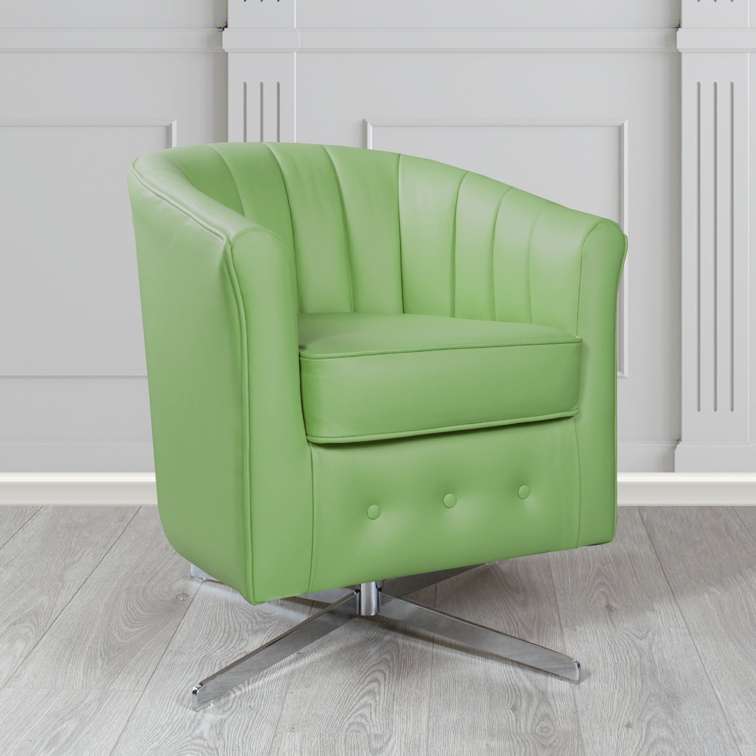 Doha Swivel Tub Chair in Shelly Crib 5 Genuine Leather