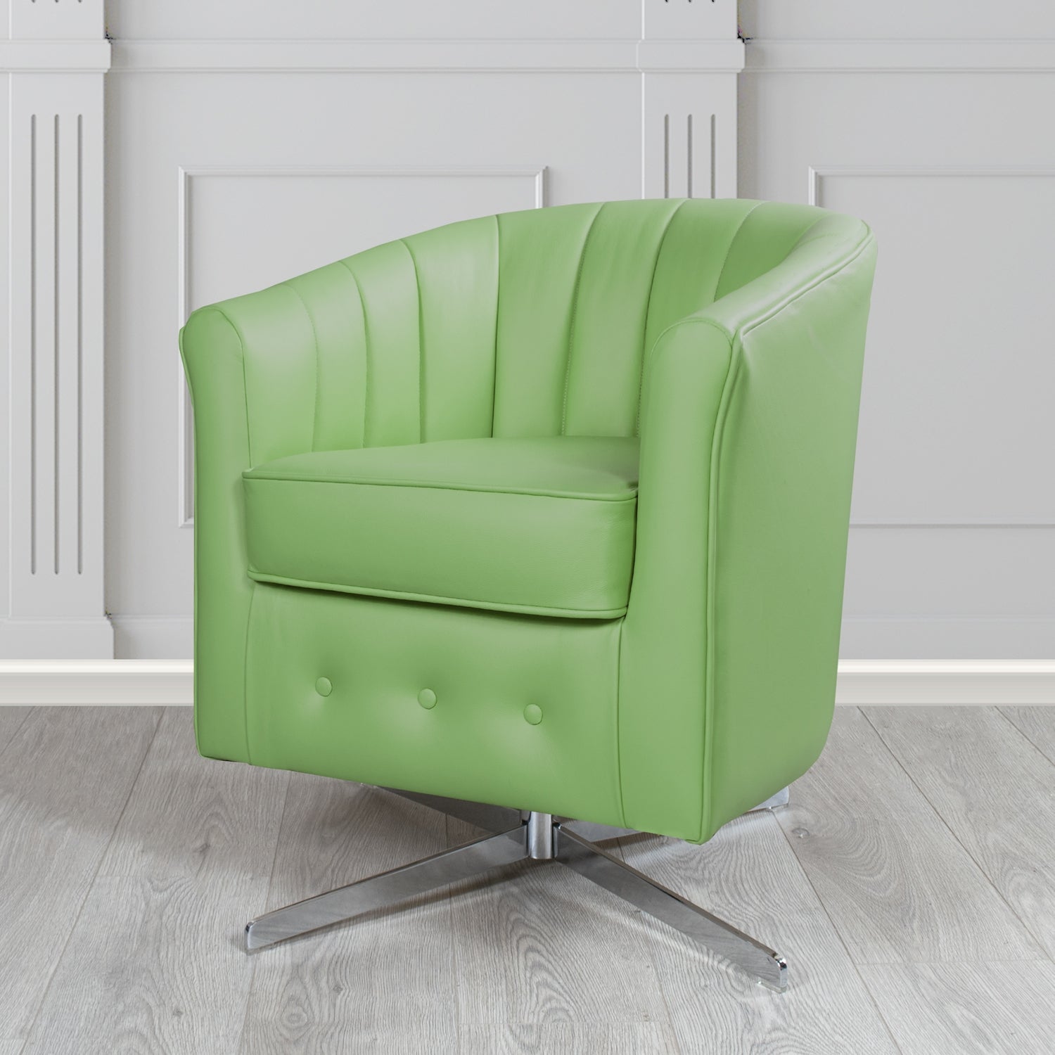 Doha Swivel Tub Chair in Shelly Crib 5 Genuine Leather