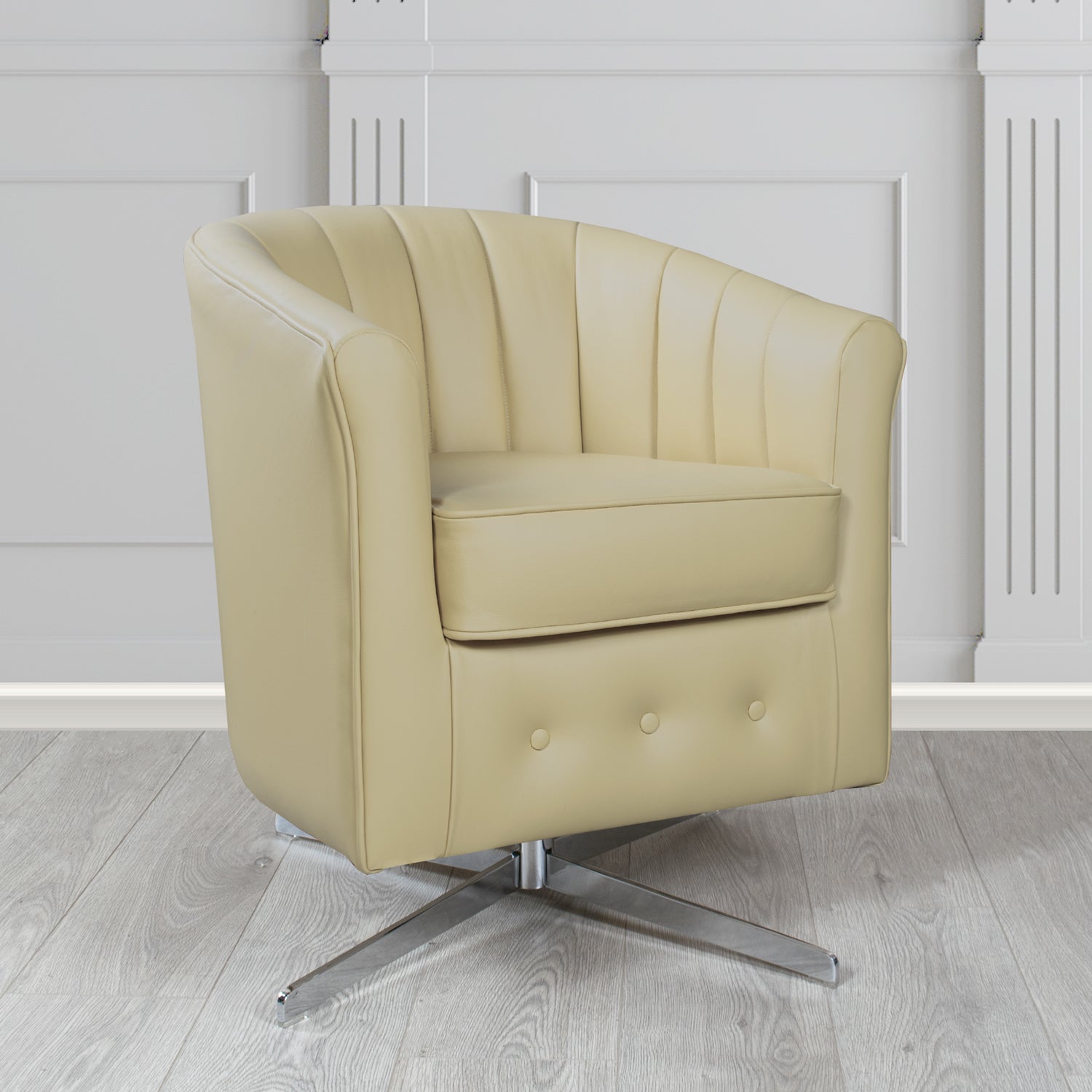Doha Swivel Tub Chair in Shelly Crib 5 Genuine Leather