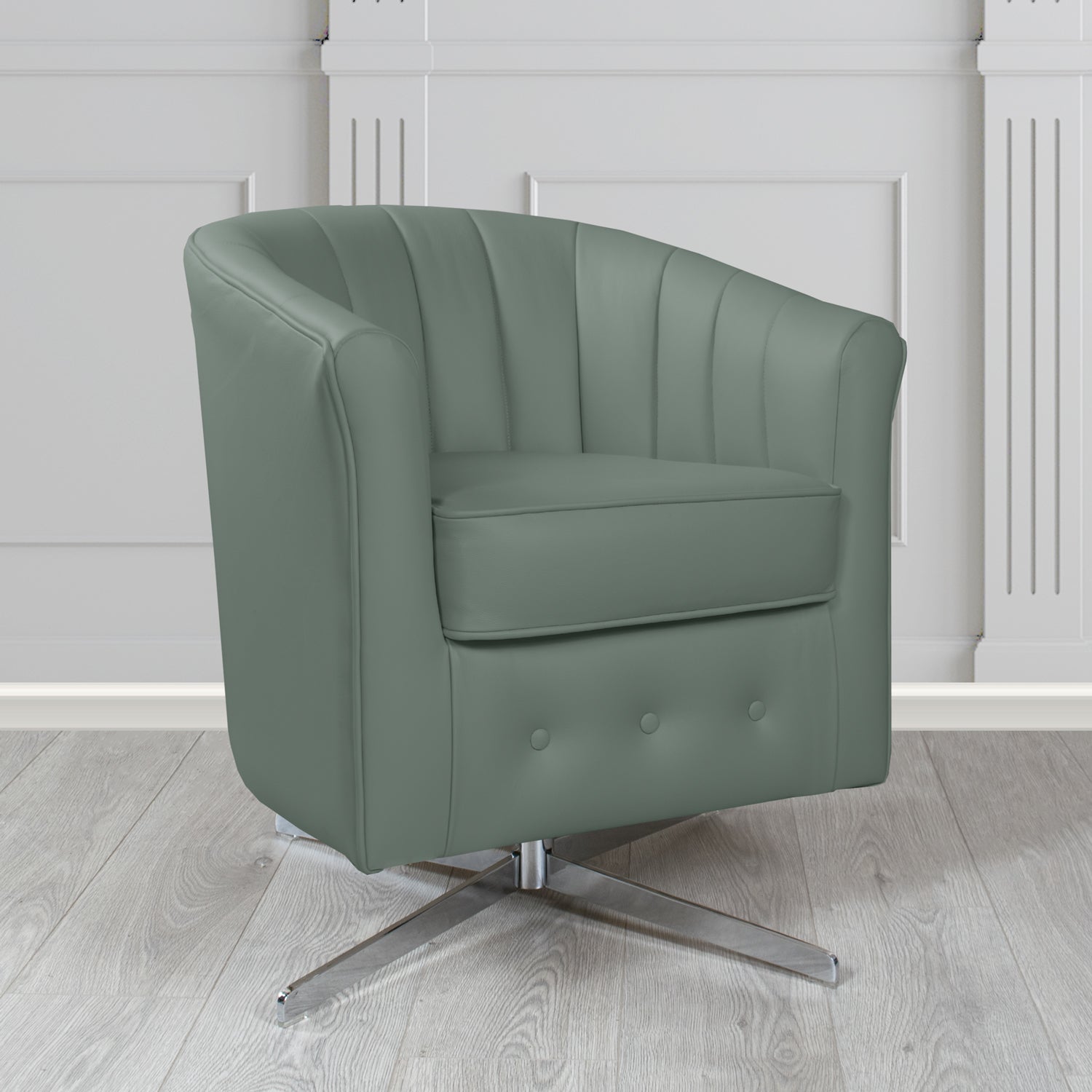 Doha Swivel Tub Chair in Shelly Crib 5 Genuine Leather