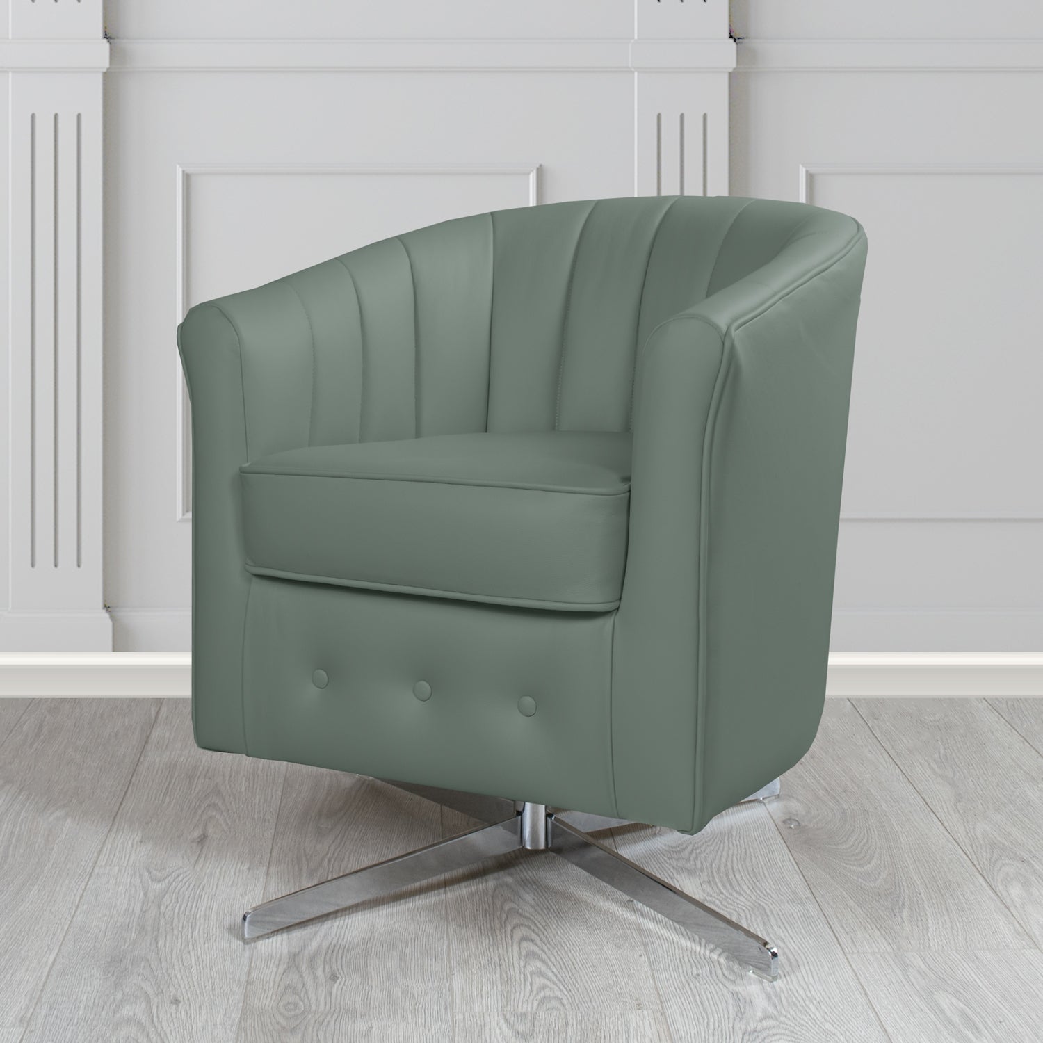 Doha Swivel Tub Chair in Shelly Crib 5 Genuine Leather
