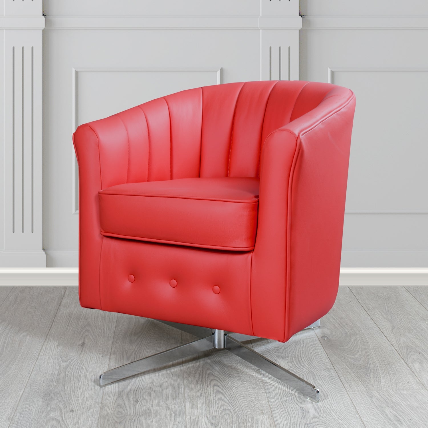 Doha Swivel Tub Chair in Shelly Crib 5 Genuine Leather