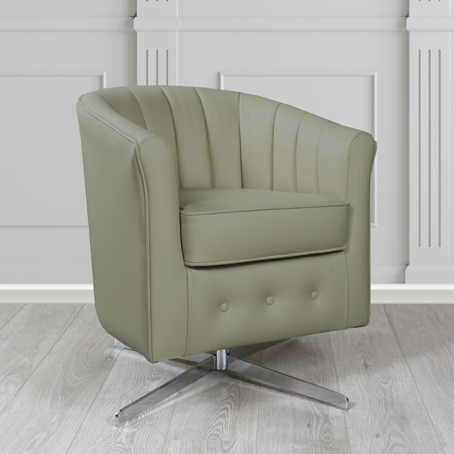 Doha Swivel Tub Chair in Shelly Crib 5 Genuine Leather