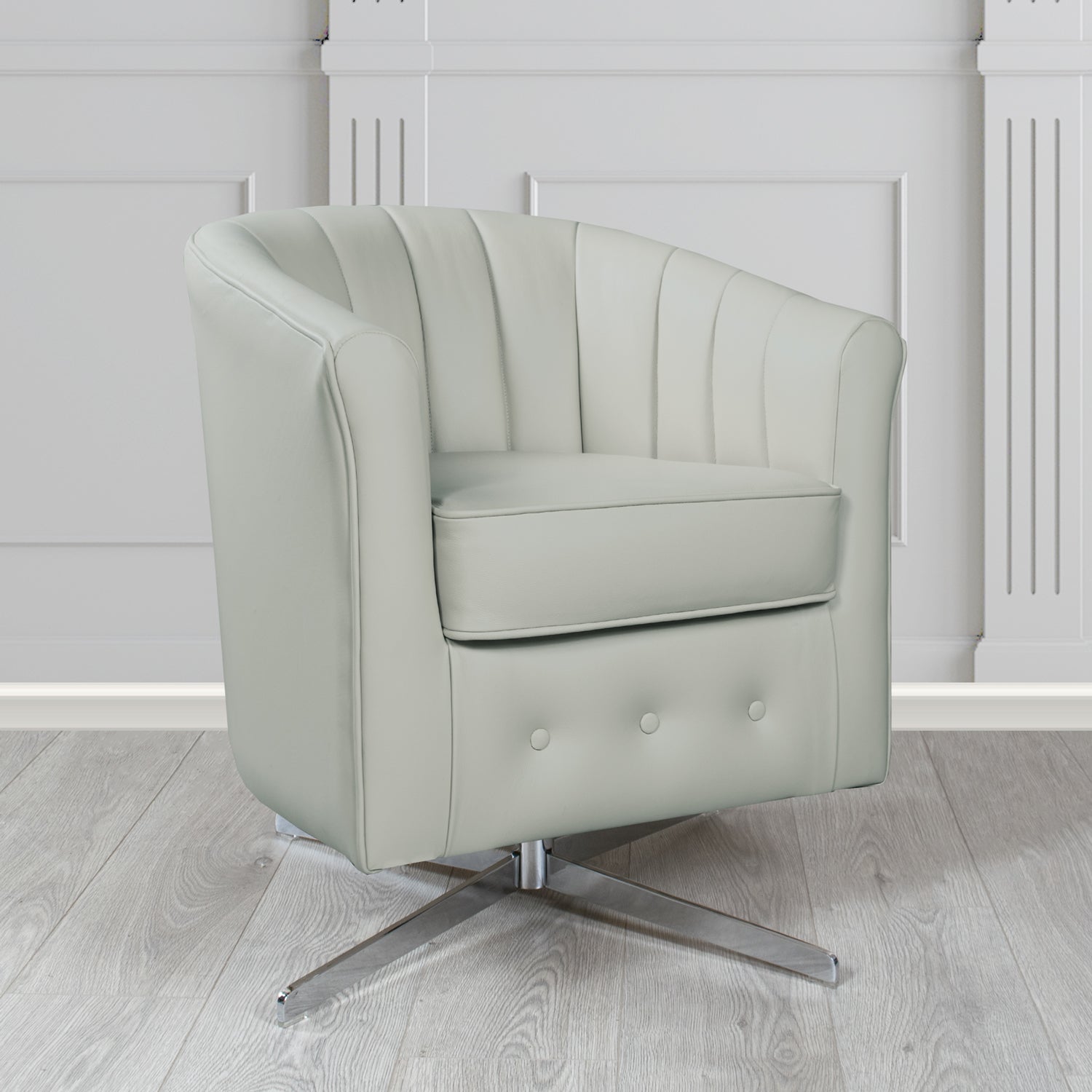 Doha Swivel Tub Chair in Shelly Crib 5 Genuine Leather