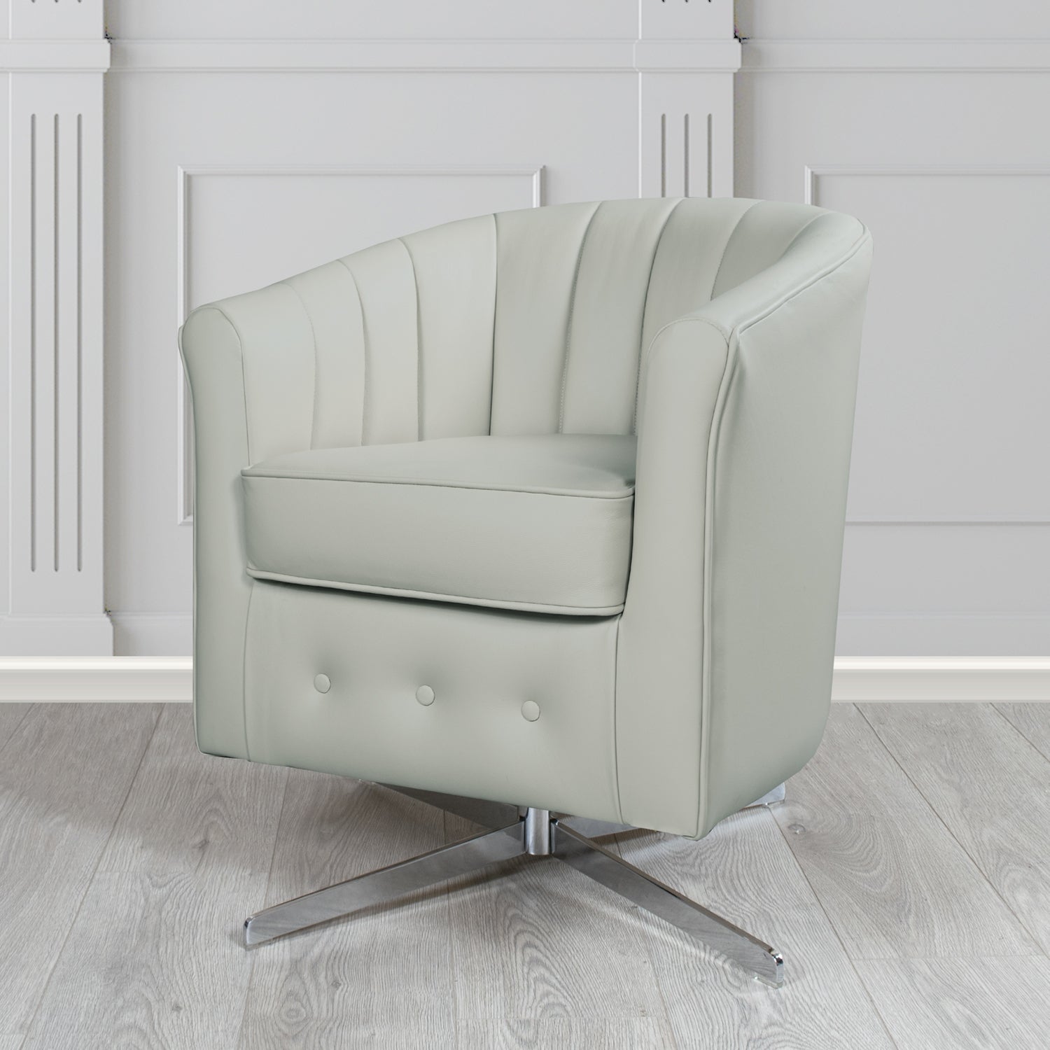 Doha Swivel Tub Chair in Shelly Crib 5 Genuine Leather
