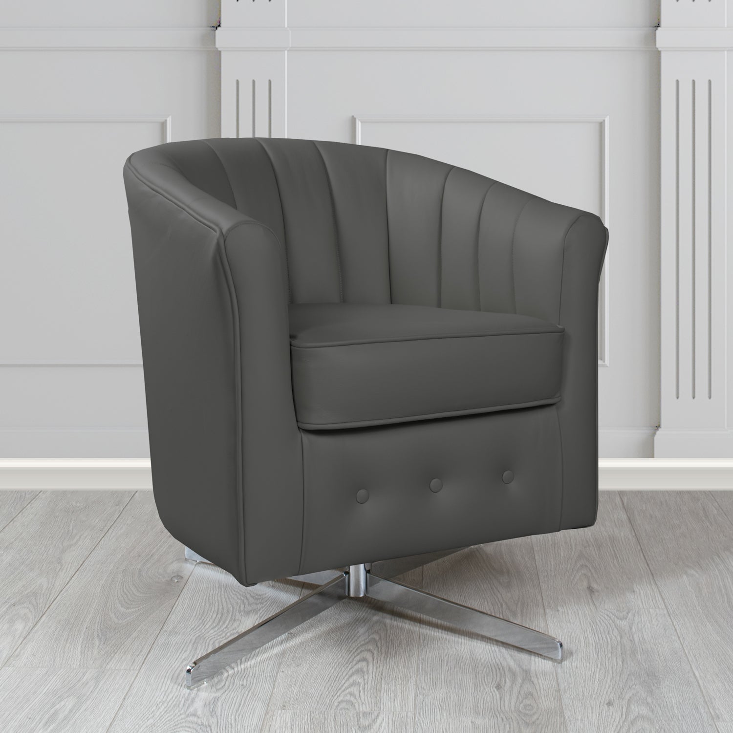 Doha Swivel Tub Chair in Shelly Crib 5 Genuine Leather