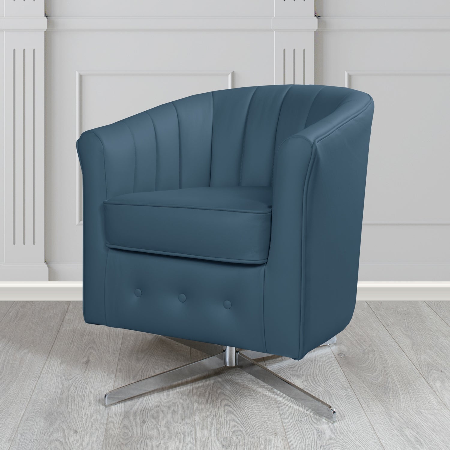 Doha Swivel Tub Chair in Shelly Crib 5 Genuine Leather