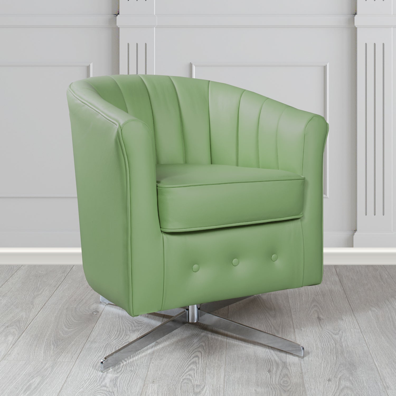 Doha Swivel Tub Chair in Shelly Crib 5 Genuine Leather