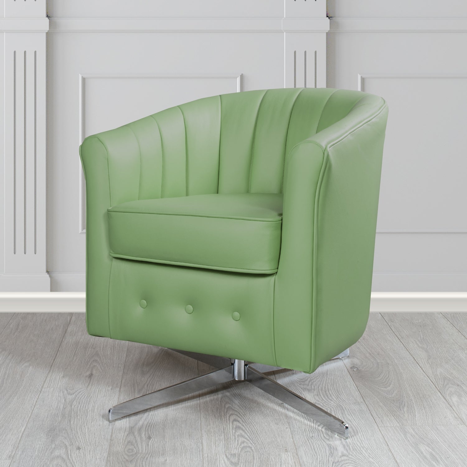 Doha Swivel Tub Chair in Shelly Crib 5 Genuine Leather