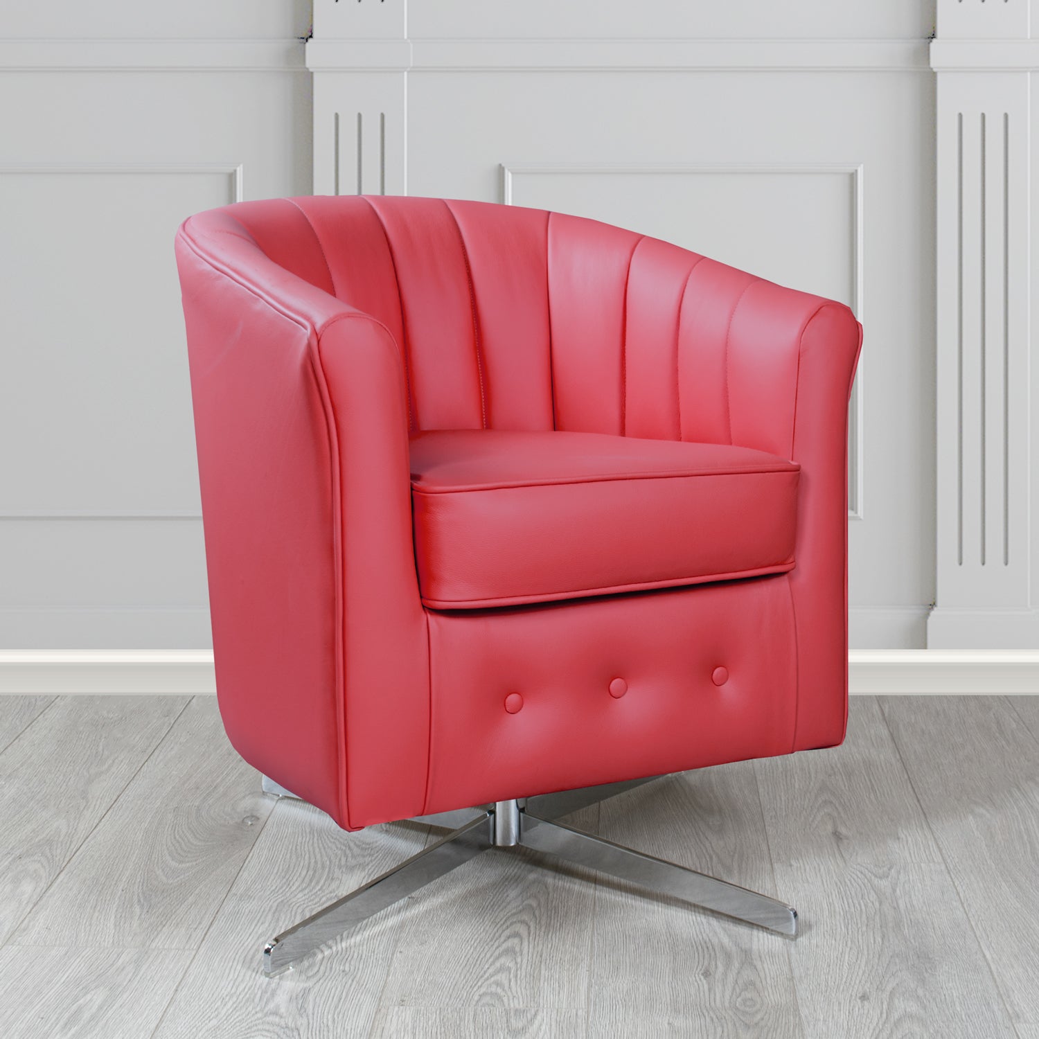 Doha Swivel Tub Chair in Shelly Crib 5 Genuine Leather