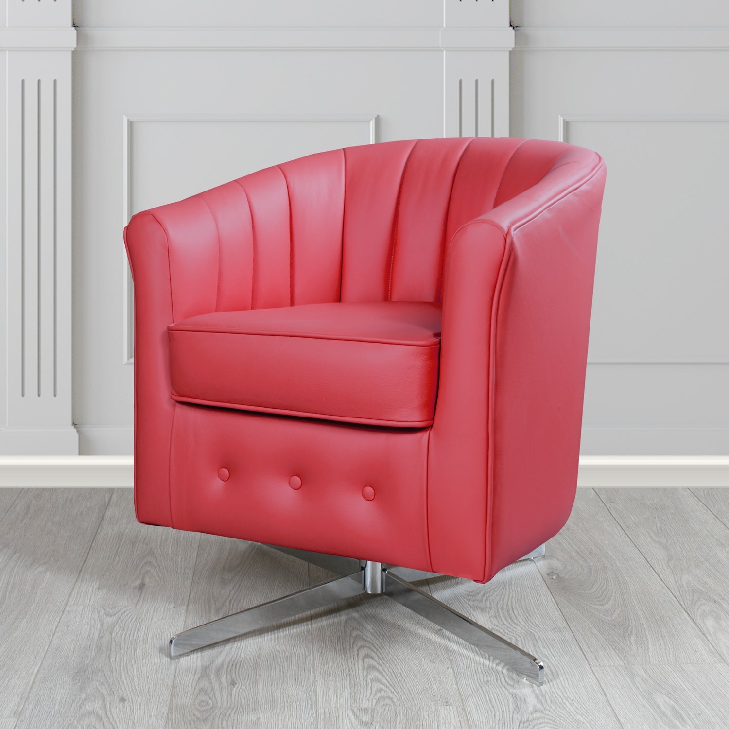 Doha Swivel Tub Chair in Shelly Crib 5 Genuine Leather