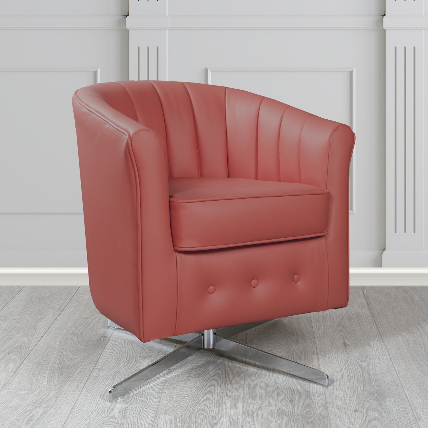 Doha Swivel Tub Chair in Shelly Crib 5 Genuine Leather