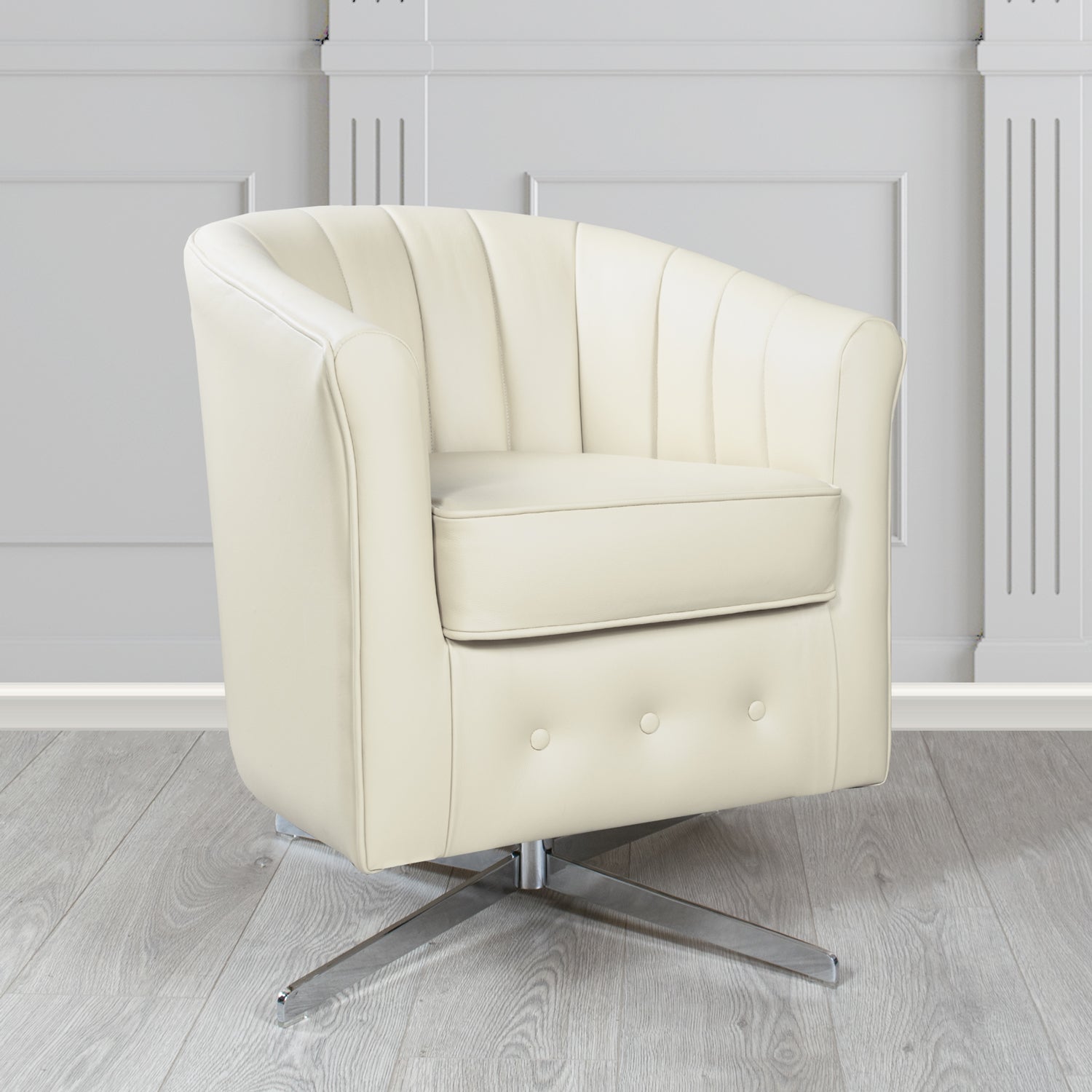 Doha Swivel Tub Chair in Shelly Crib 5 Genuine Leather