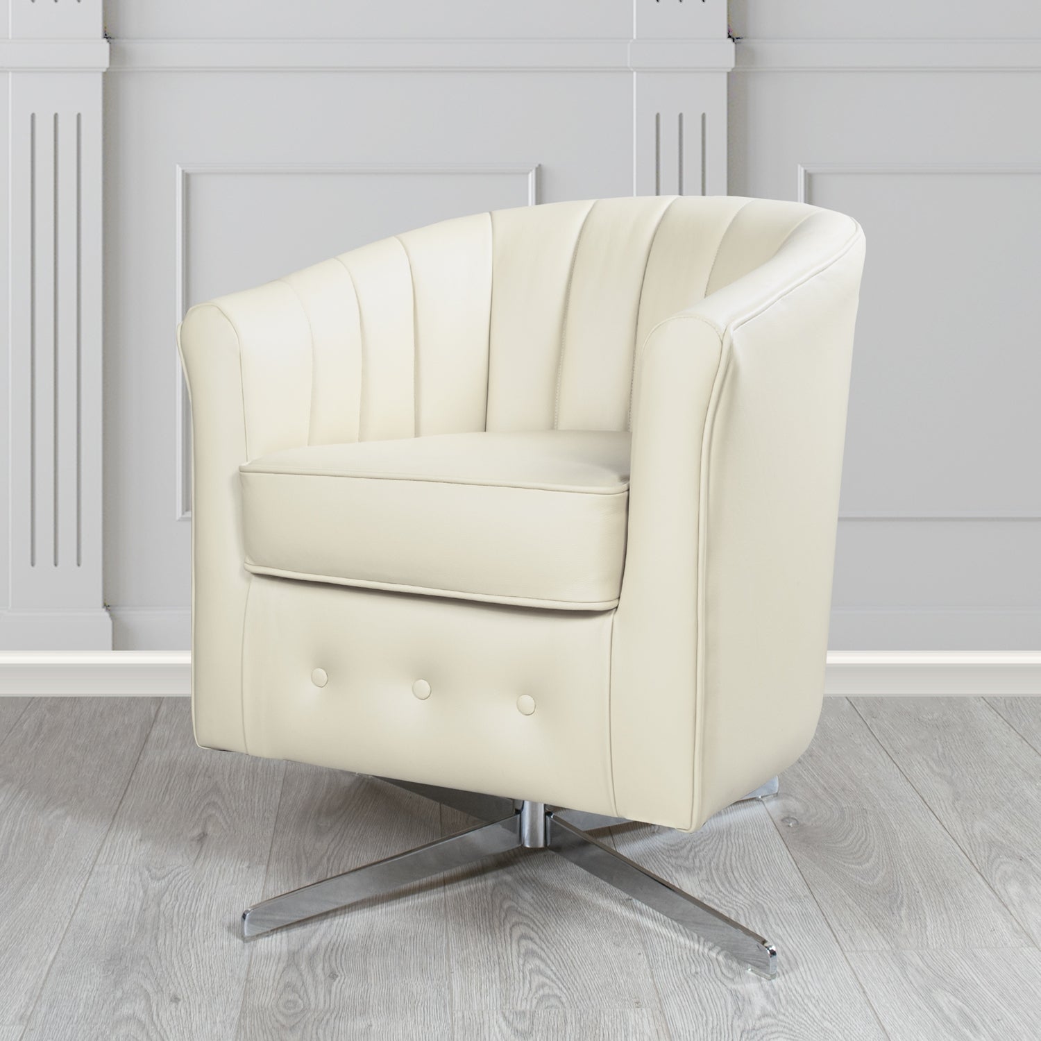 Doha Swivel Tub Chair in Shelly Crib 5 Genuine Leather