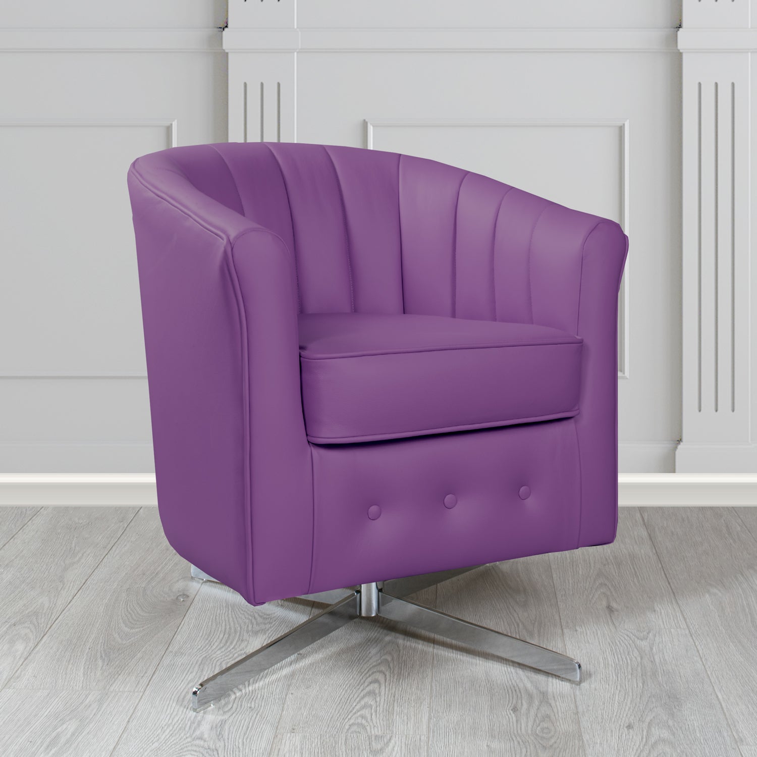 Doha Swivel Tub Chair in Shelly Crib 5 Genuine Leather