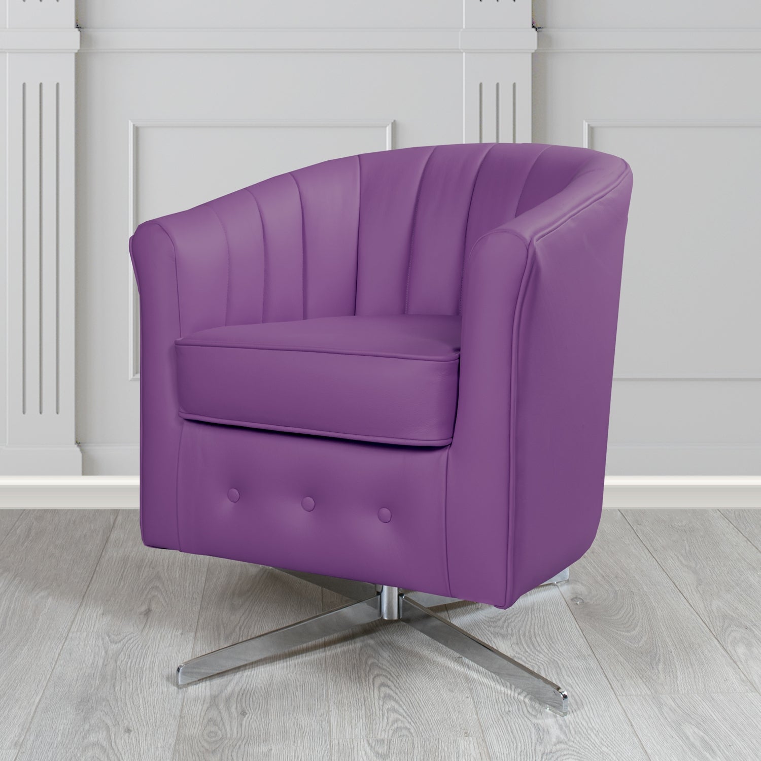 Doha Swivel Tub Chair in Shelly Crib 5 Genuine Leather