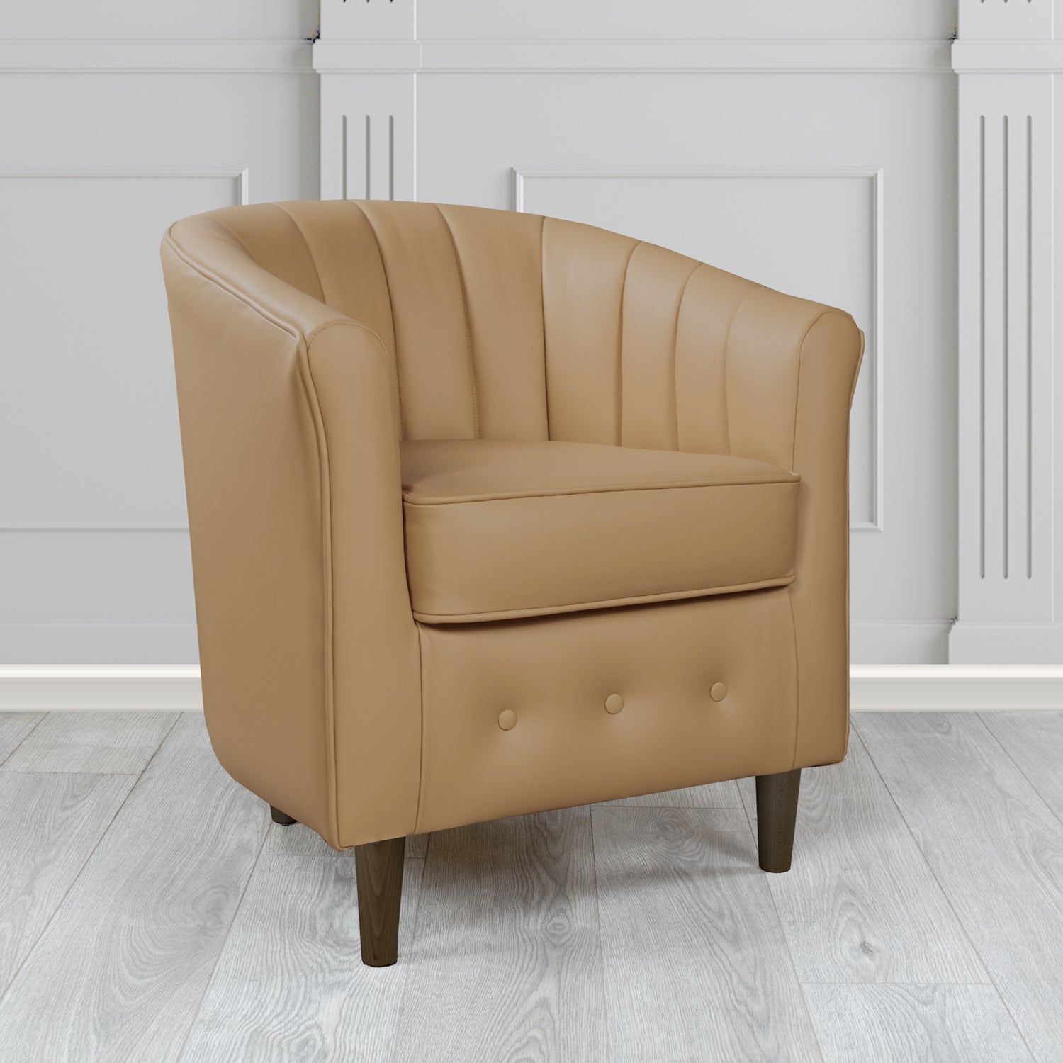 Doha Tub Chair in Vele Bettula Crib 5 Genuine Leather