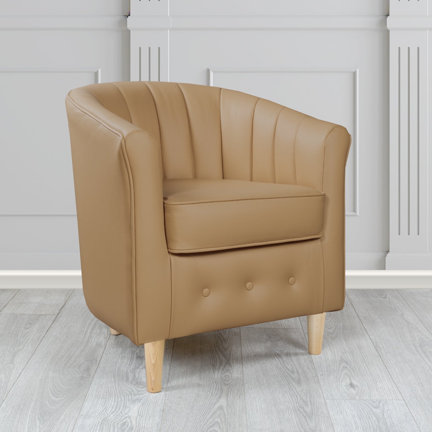 Doha Tub Chair in Vele Bettula Crib 5 Genuine Leather