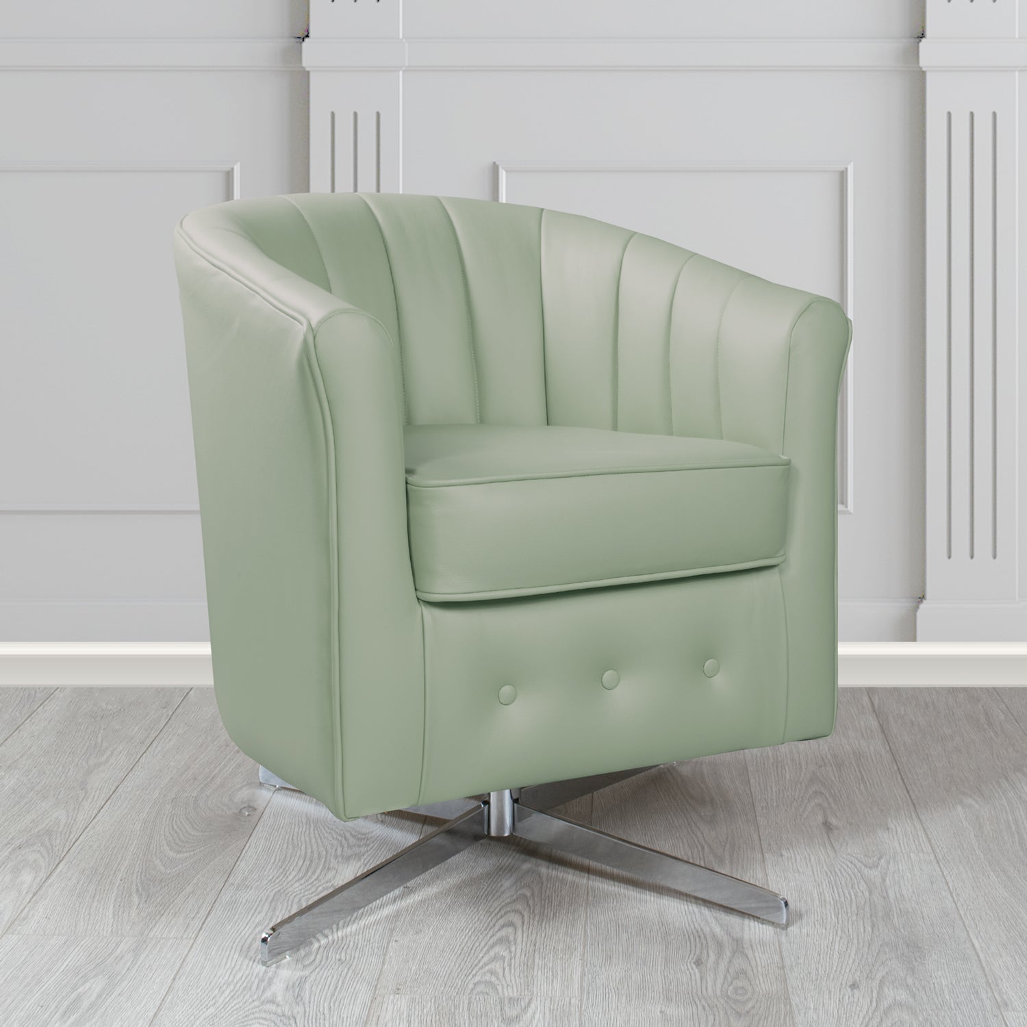 Doha Swivel Tub Chair in Vele Bliss Genuine Leather