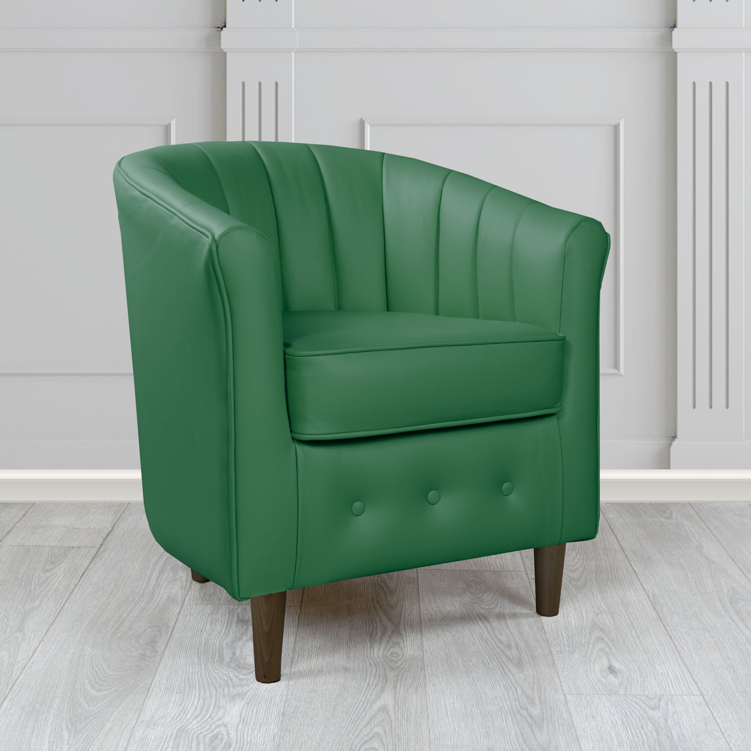 Doha Tub Chair in Vele Bottle Green Crib 5 Genuine Leather