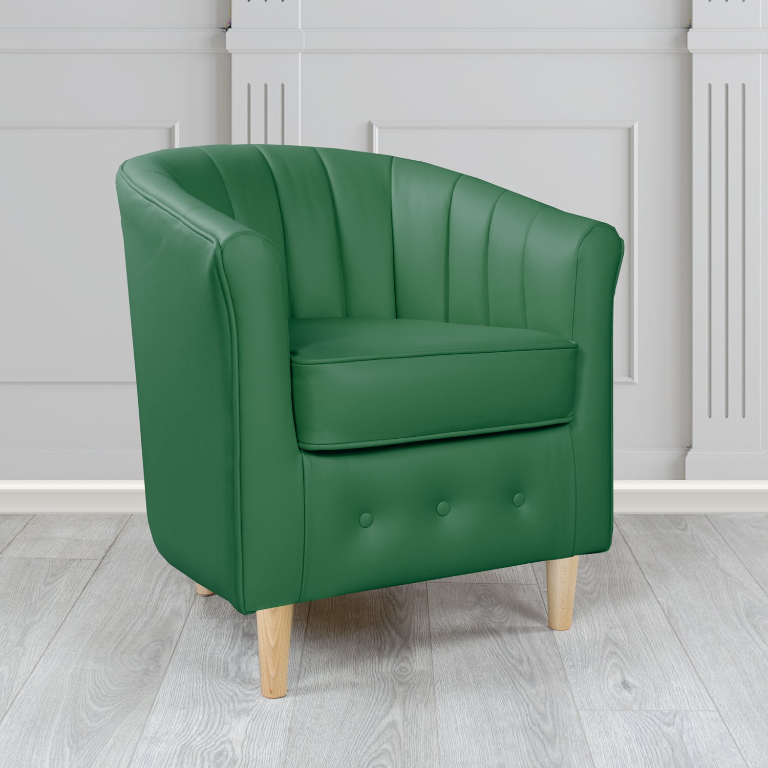 Doha Tub Chair in Vele Bottle Green Crib 5 Genuine Leather