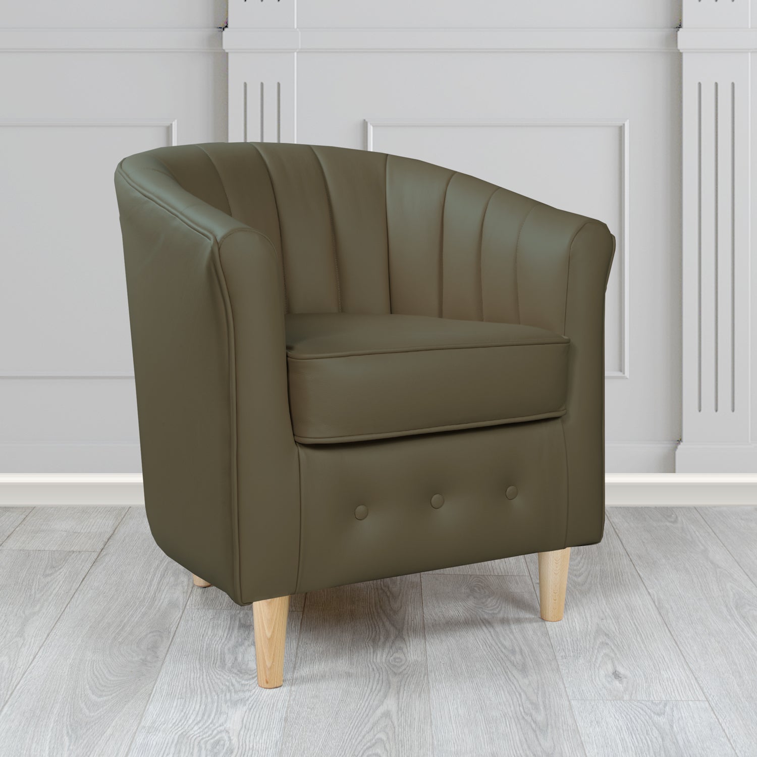 Doha Tub Chair in Vele Bracken Crib 5 Genuine Leather