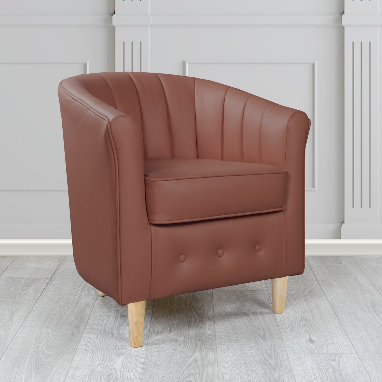 Doha Tub Chair in Vele Brunastra Crib 5 Genuine Leather