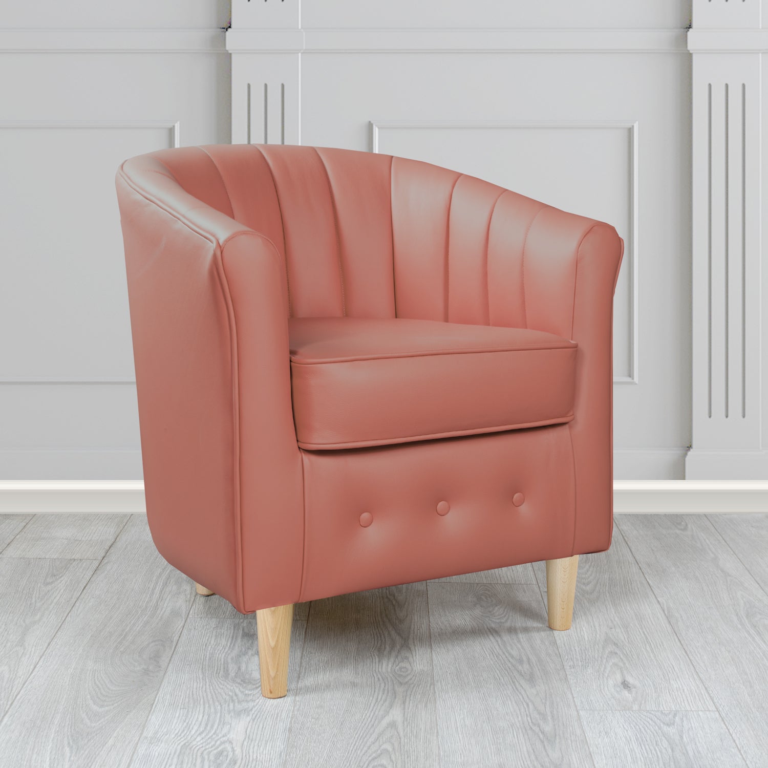 Doha Tub Chair in Vele Burnt Rouge Crib 5 Genuine Leather