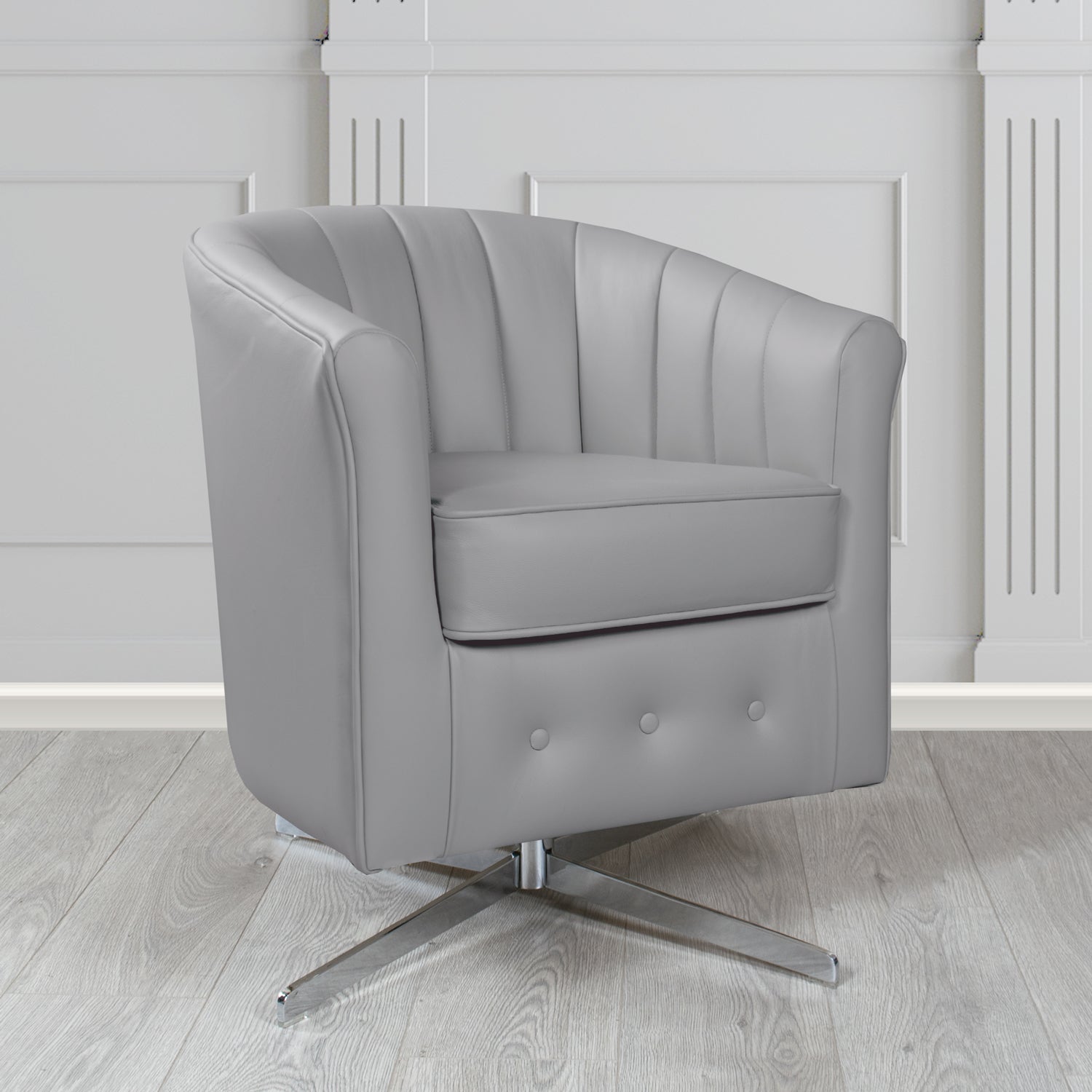 Doha Swivel Tub Chair in Vele Huxley Genuine Leather