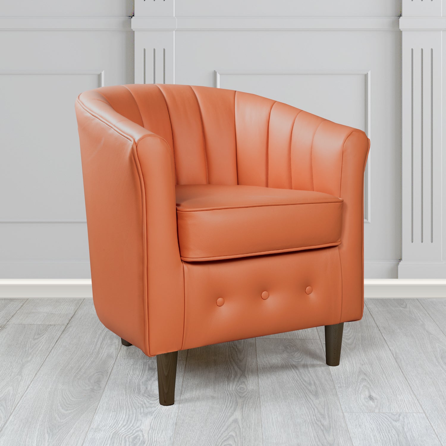 Doha Tub Chair in Vele Jasper Crib 5 Genuine Leather