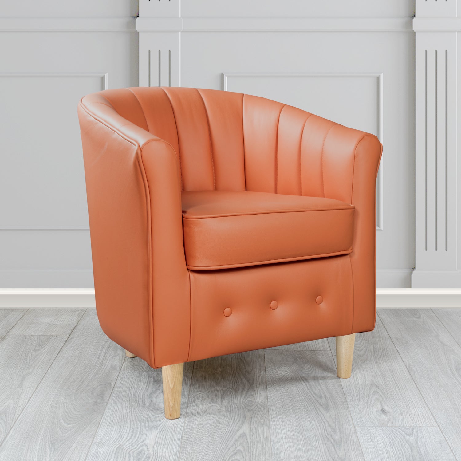 Doha Tub Chair in Vele Jasper Crib 5 Genuine Leather