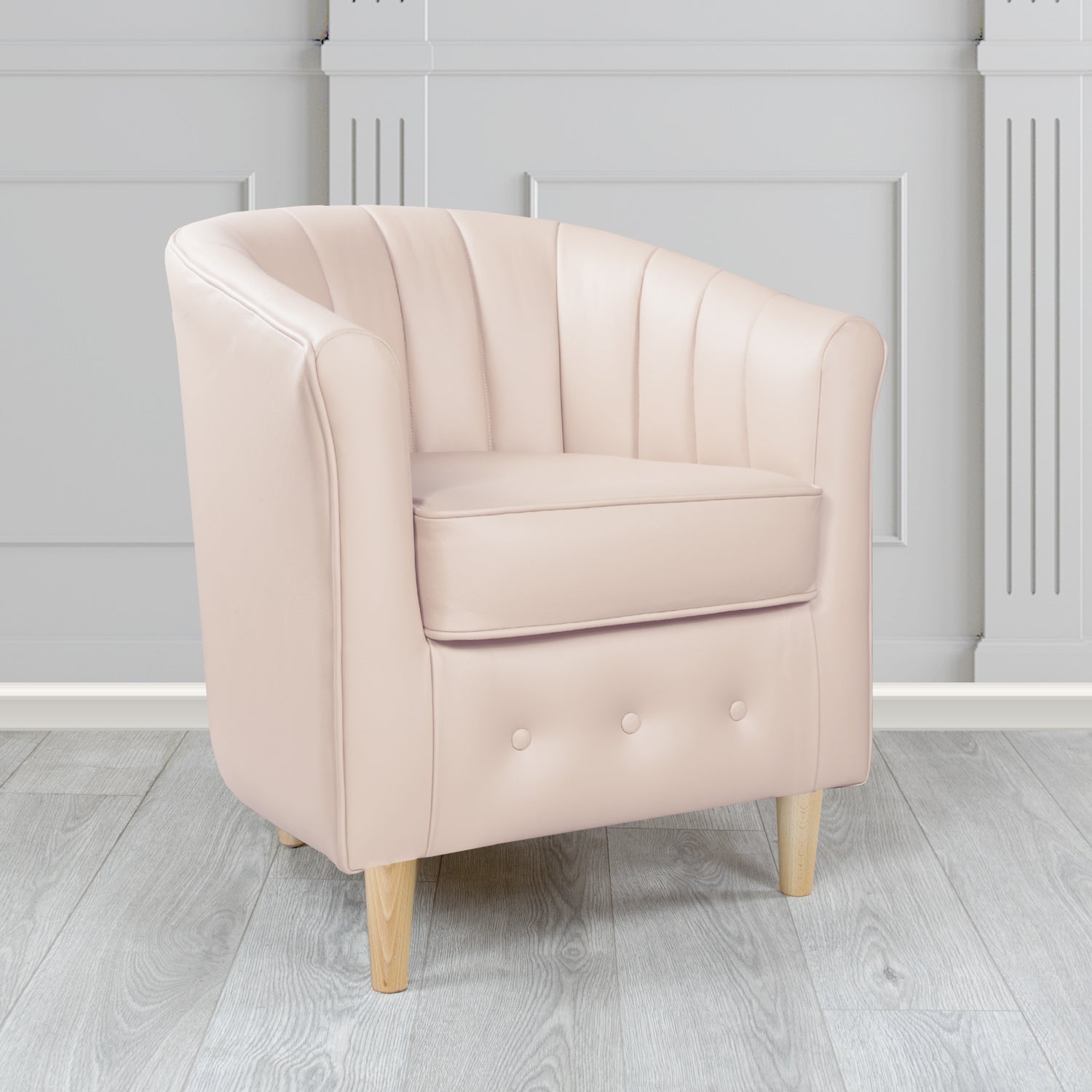 Doha Tub Chair in Vele Rose Crib 5 Genuine Leather