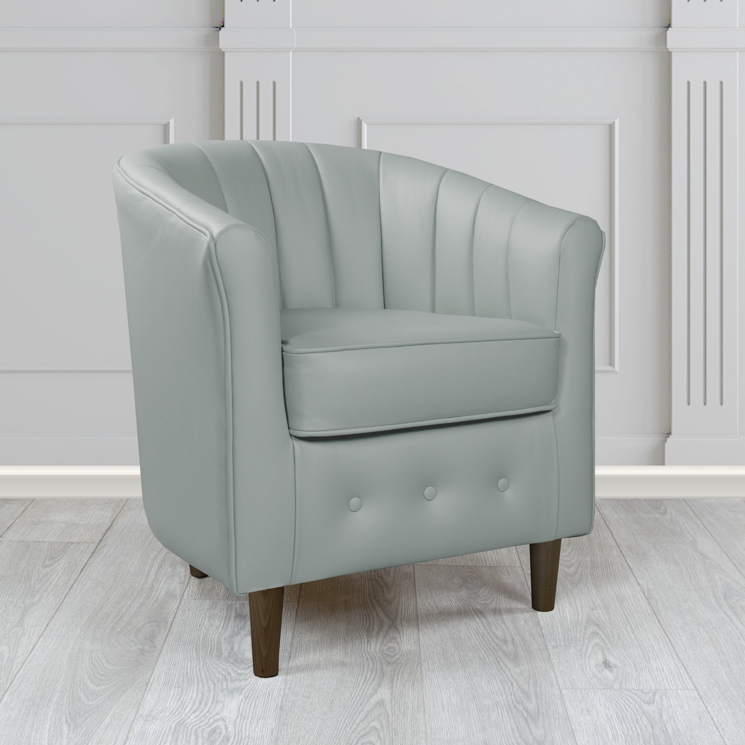 Doha Tub Chair in Vele Seal Grey Crib 5 Genuine Leather
