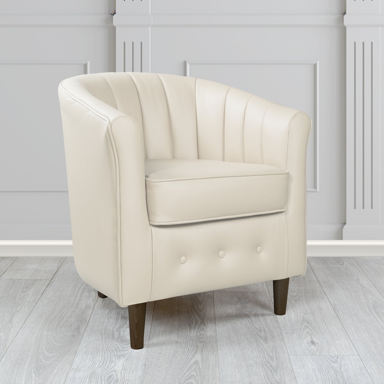 Doha Tub Chair in Vele Straw Crib 5 Genuine Leather