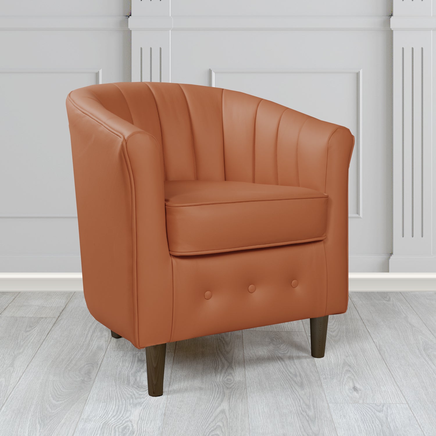 Doha Tub Chair in Vele Tan Crib 5 Genuine Leather