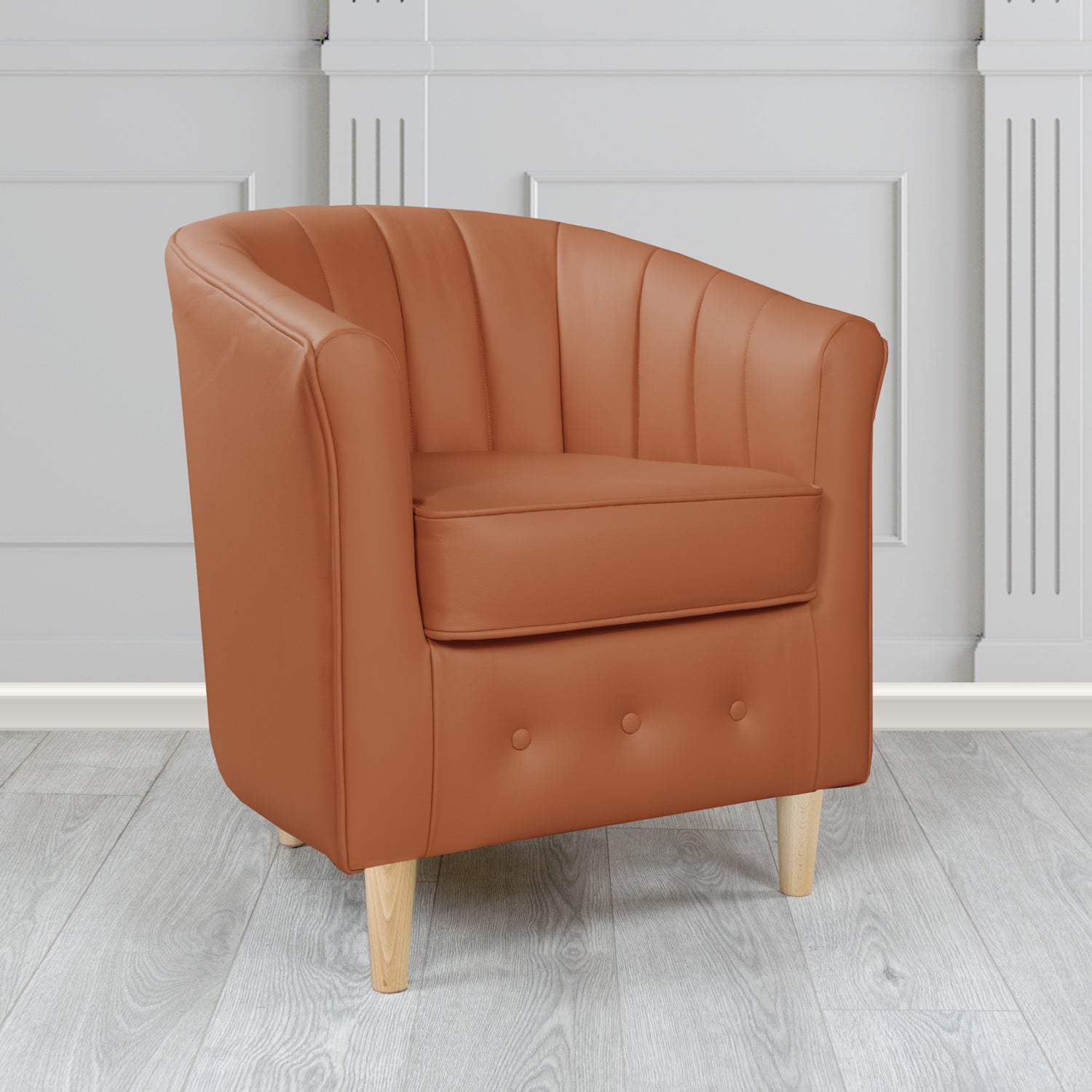 Doha Tub Chair in Vele Tan Crib 5 Genuine Leather